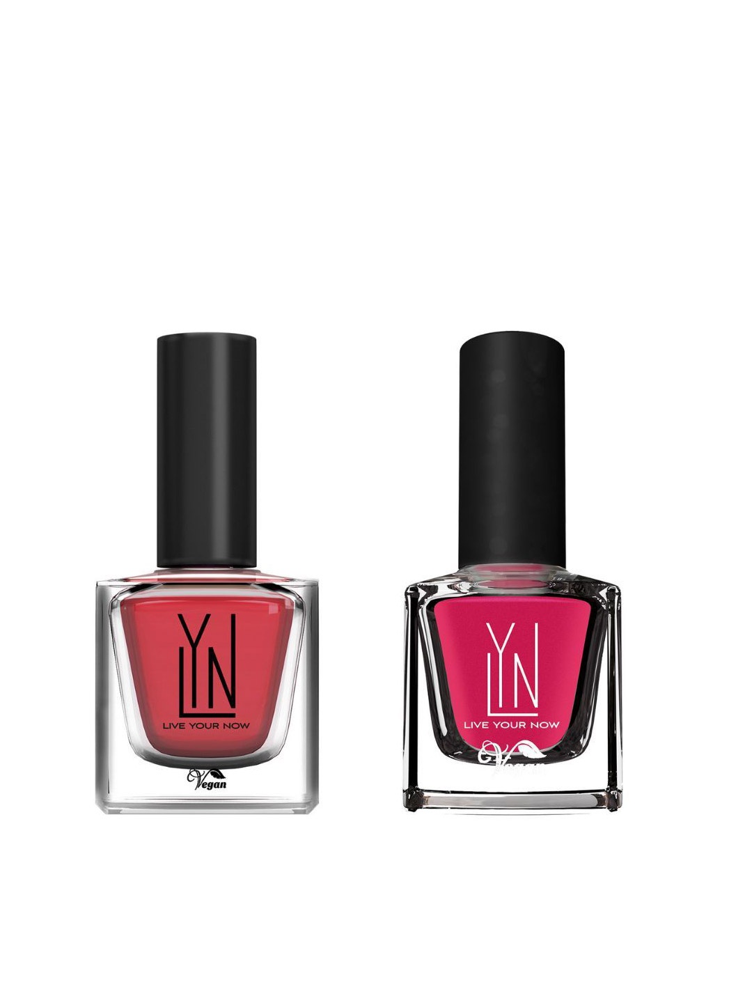 

LYN LIVE YOUR NOW Set Of 2 Long-Wearing Nail Polish - 8 ml Each - Chiclike & Tutti Frutti, Red