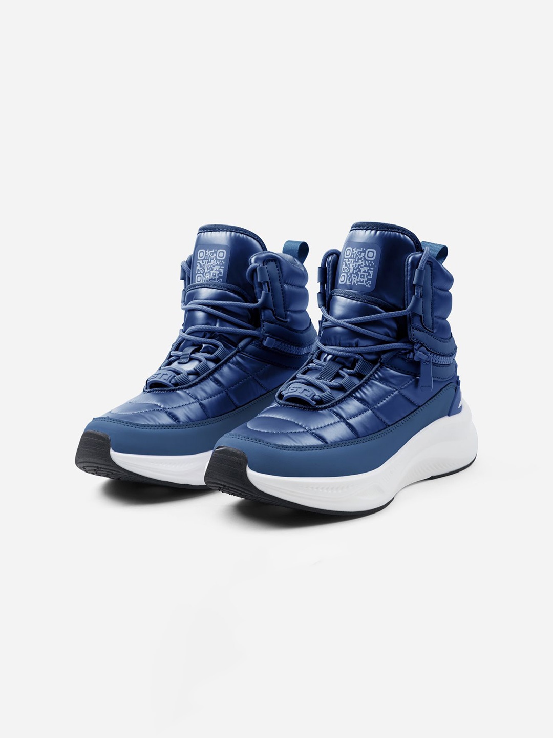 

Solethreads Women Lace-Ups PU High-Top Sneakers, Blue