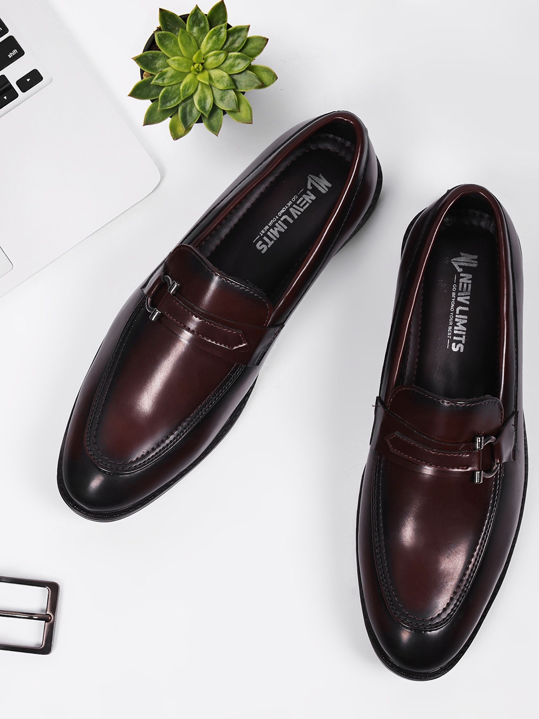 

NEW LIMITS Men Loafers Formal Shoes, Brown