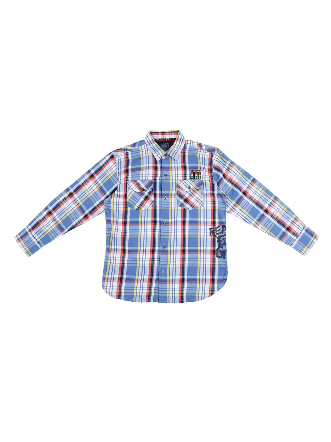 

Palm Tree Boys Standard Tartan Checks Opaque Checked Casual Shirt, Blue