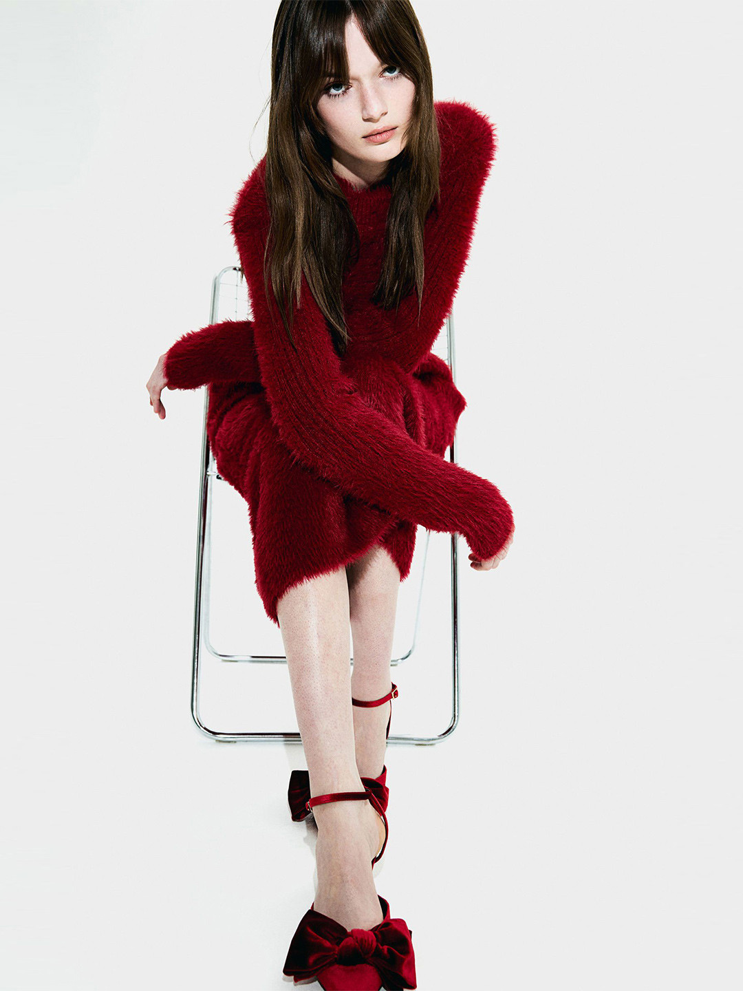

H&M Fluffy-Knit Jumper, Red