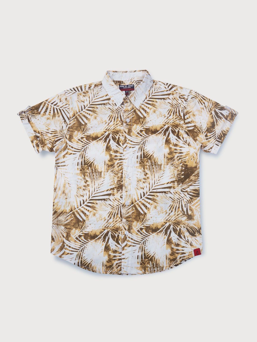 

Gini and Jony Boys Standard Floral Opaque Printed Casual Shirt, Beige