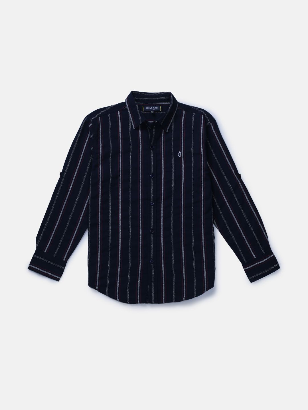 

Gini and Jony Boys Standard Opaque Striped Casual Shirt, Navy blue