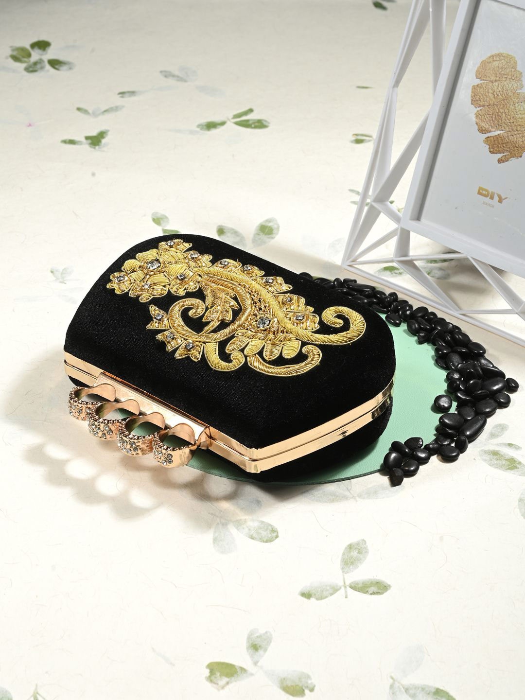 

Anouk Embellished Box Clutch, Black