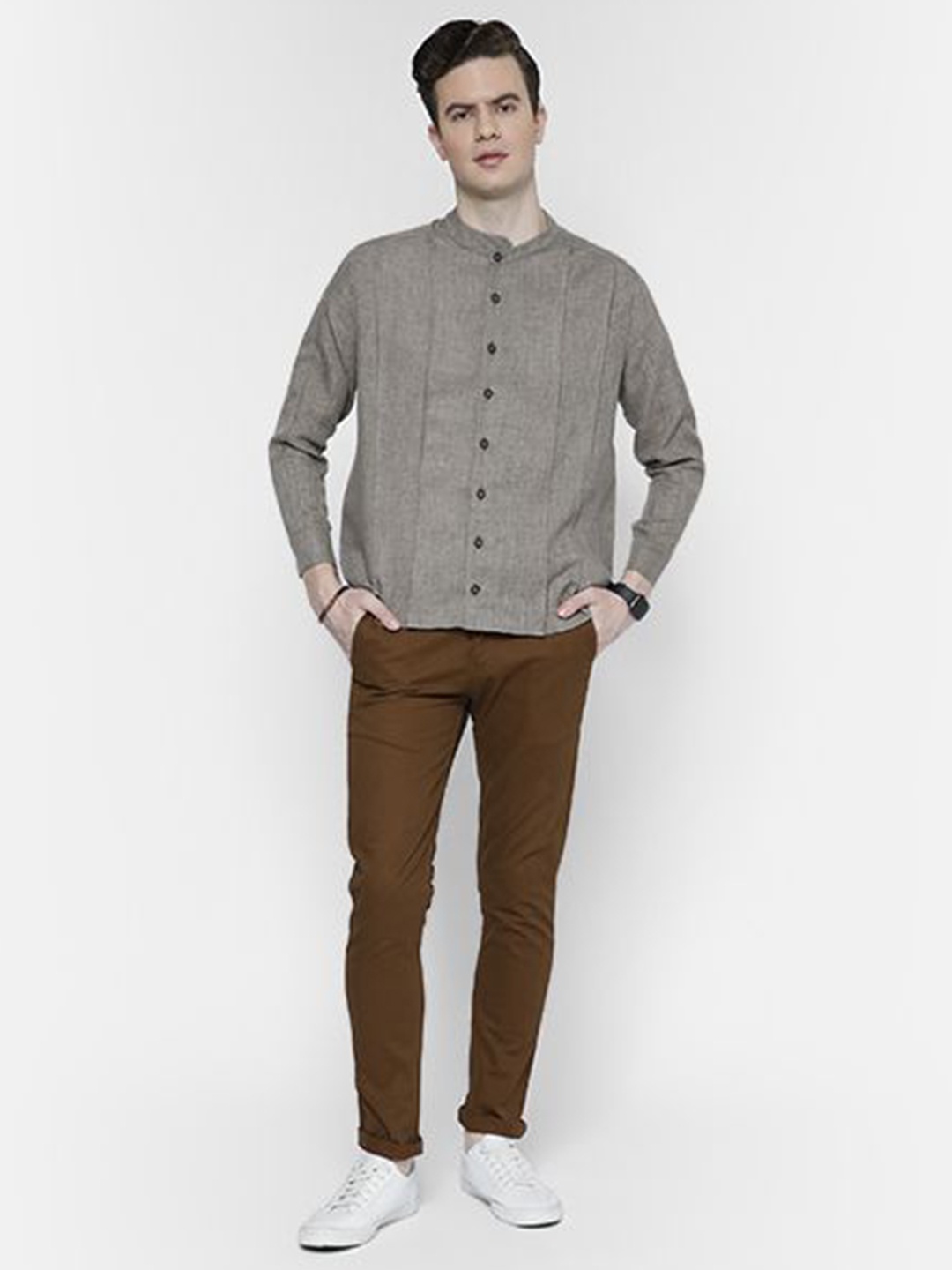 

SAMMYUKK Men Opaque Party Shirt, Grey