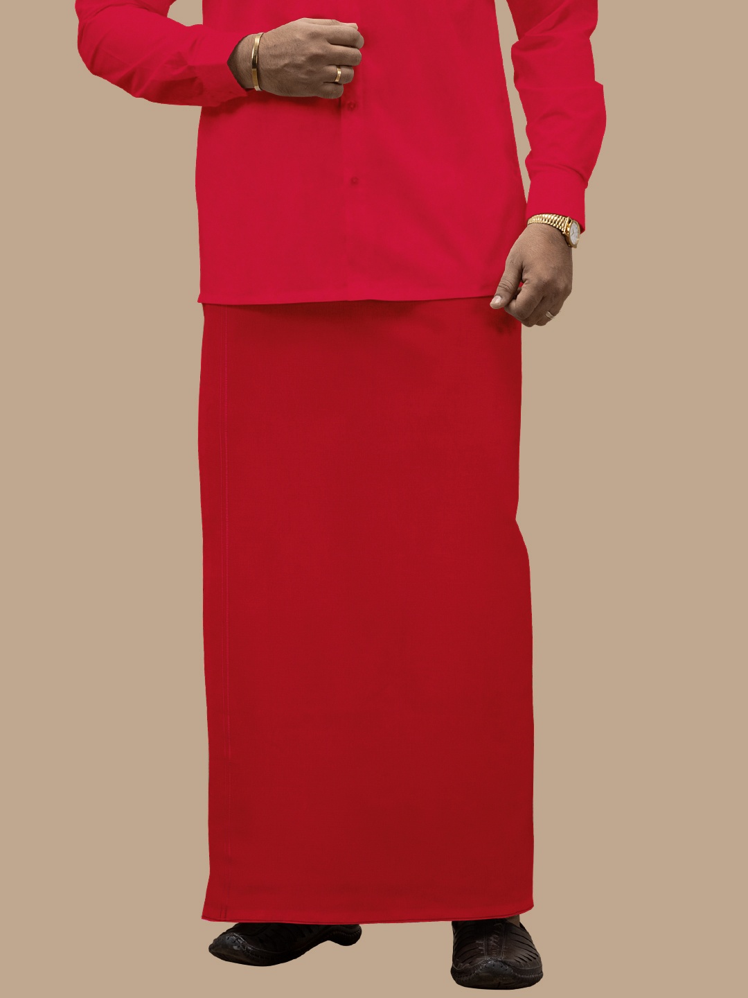 

Ramraj Men Readymade Adjustable Dhoti, Red