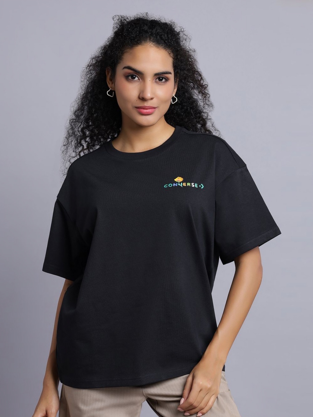 

Converse Women Outdoor Watercolor Oversized T-Shirt, Black