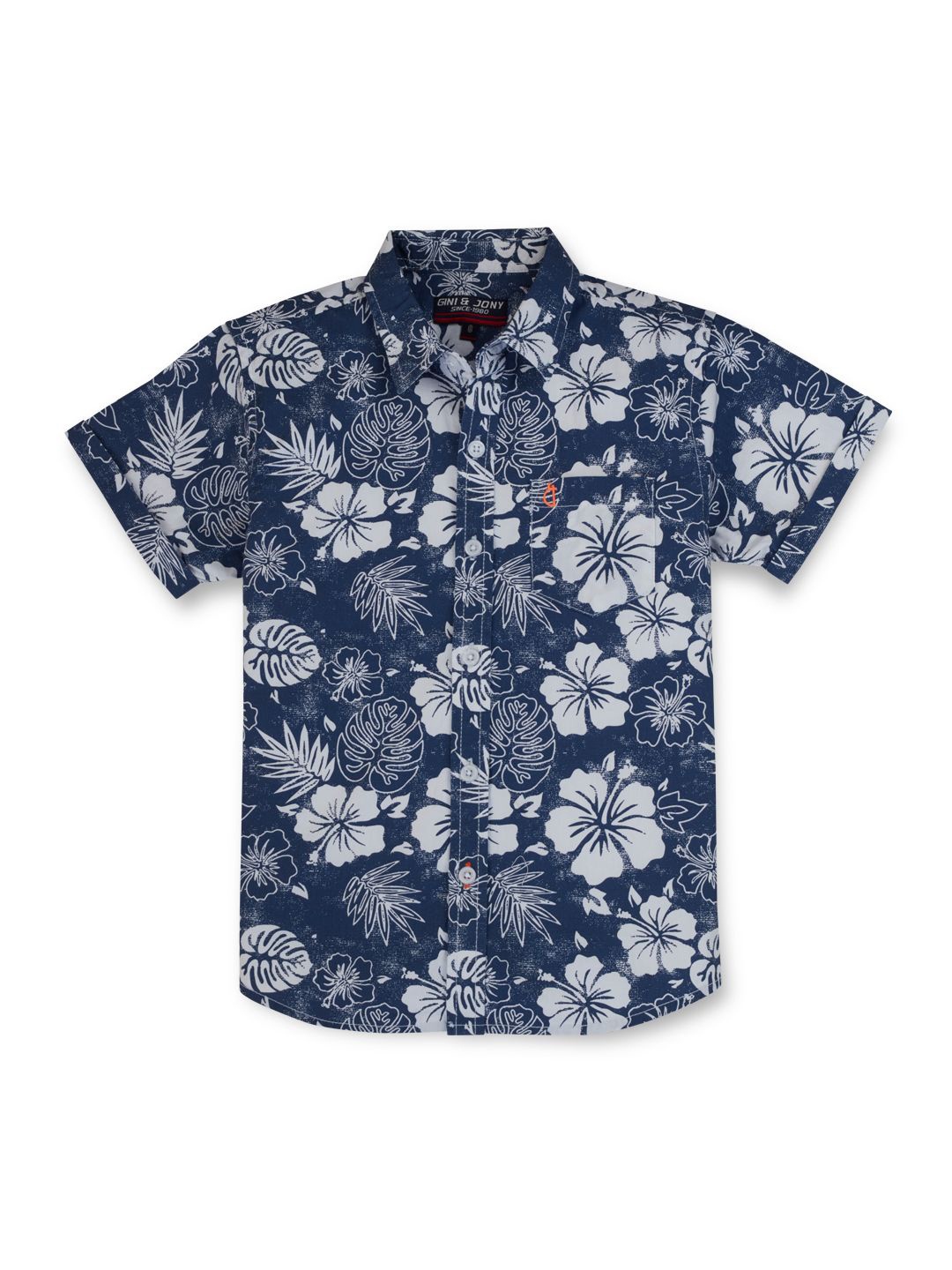 

Gini and Jony Boys Standard Floral Opaque Printed Casual Shirt, Blue