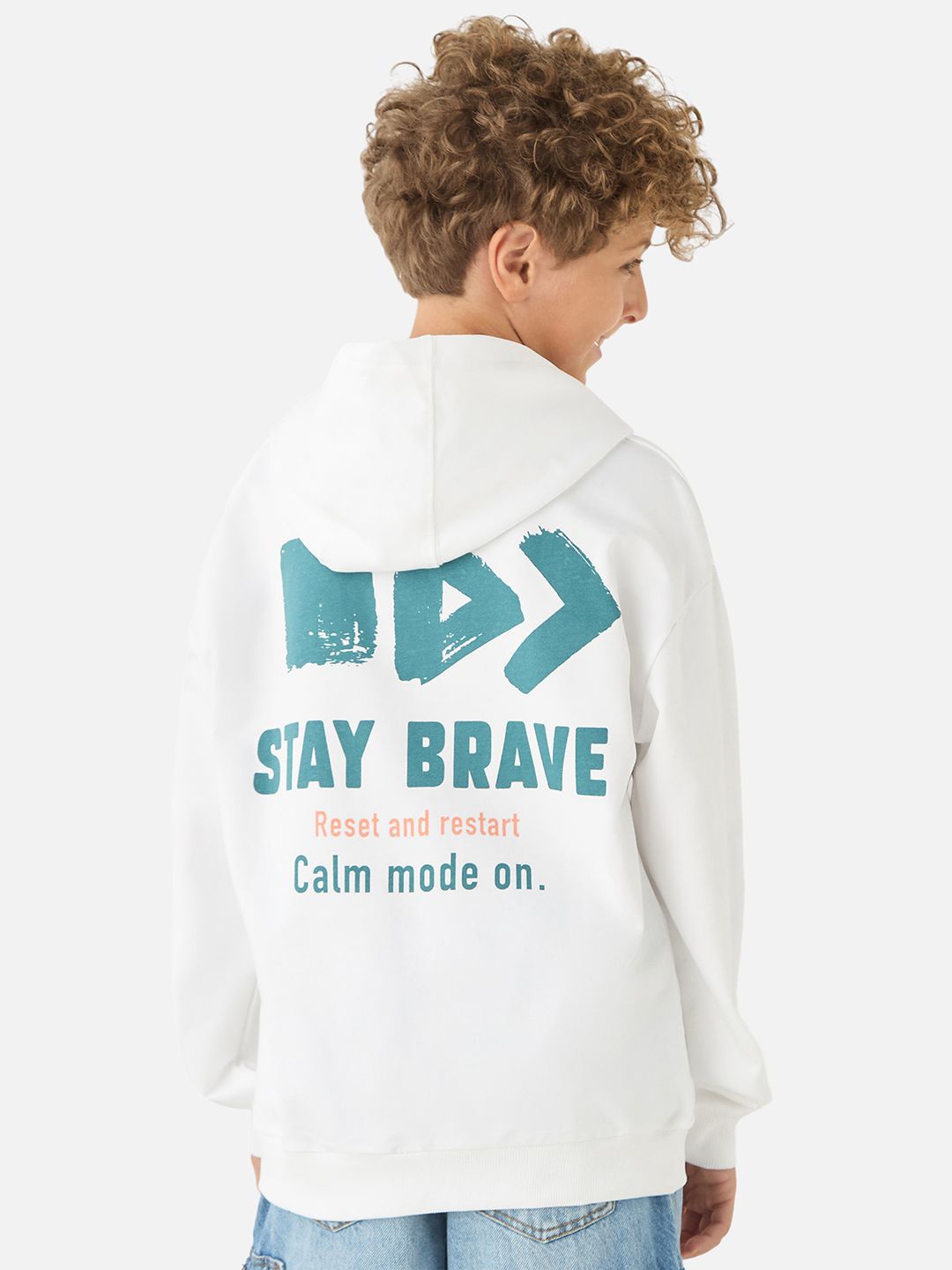 

Juniors by Babyshop Boys Cotton Hooded Sweatshirt, White