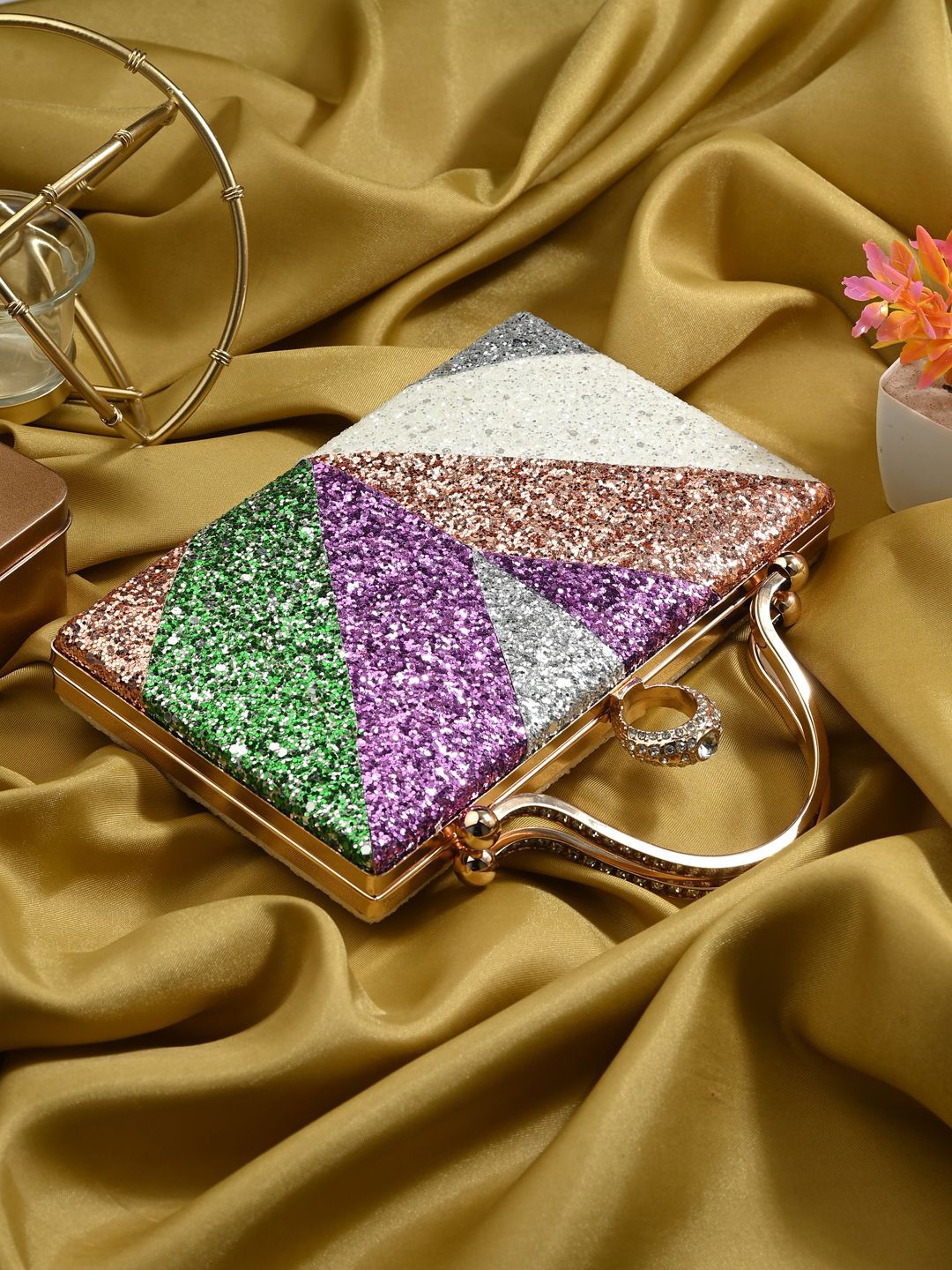 

DressBerry Embellished Box Clutch, Purple