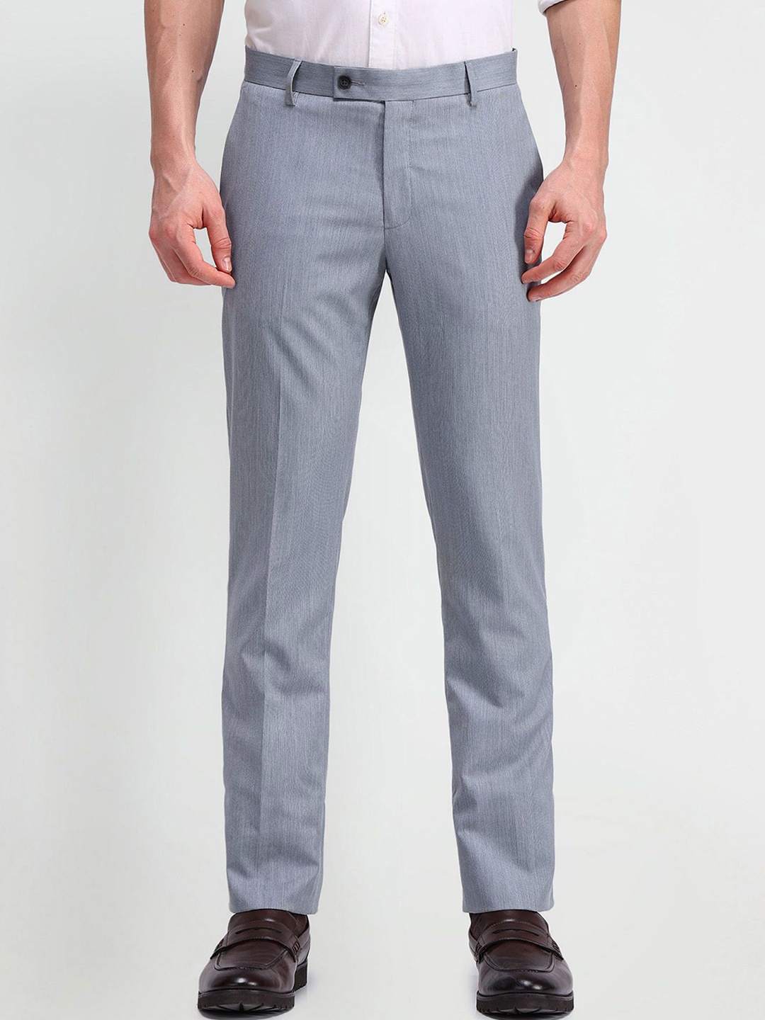 

Arrow Men Tapered Fit Mid-Rise Formal Trousers, Grey