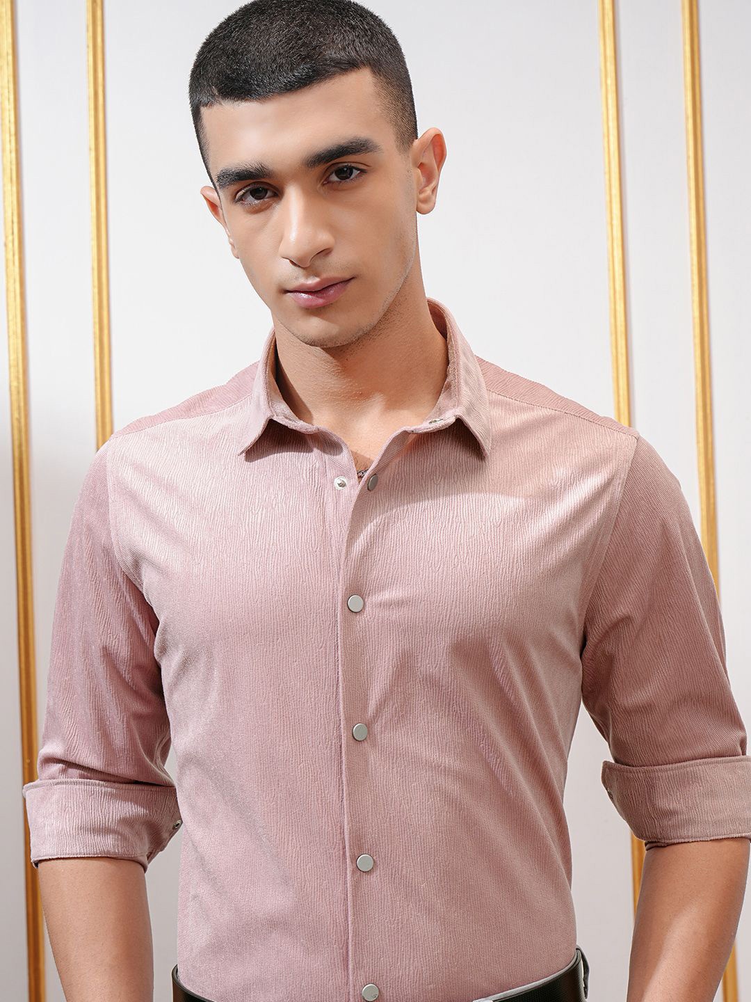 

HIGHLANDER Men Slim Fit Opaque Casual Shirt, Pink