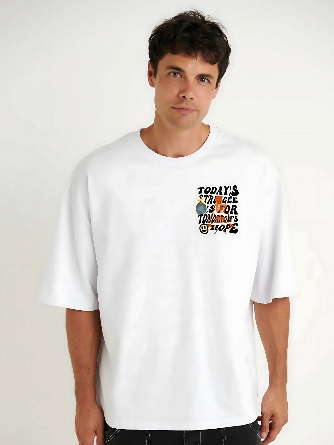 

Crazybee Tshirt Men Printed T-shirt, White