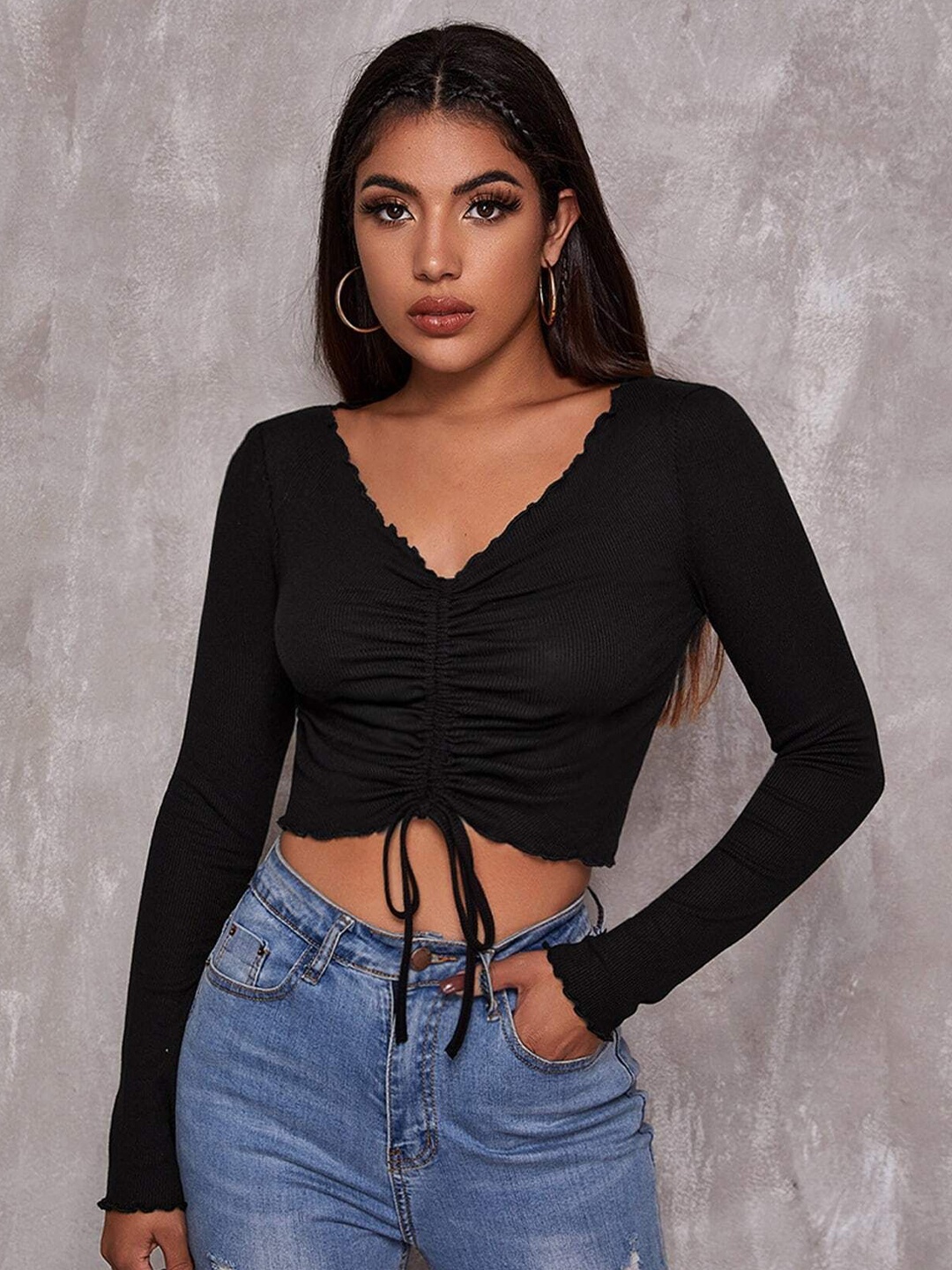 

StyleCast Women Fitted Crop Top, Black