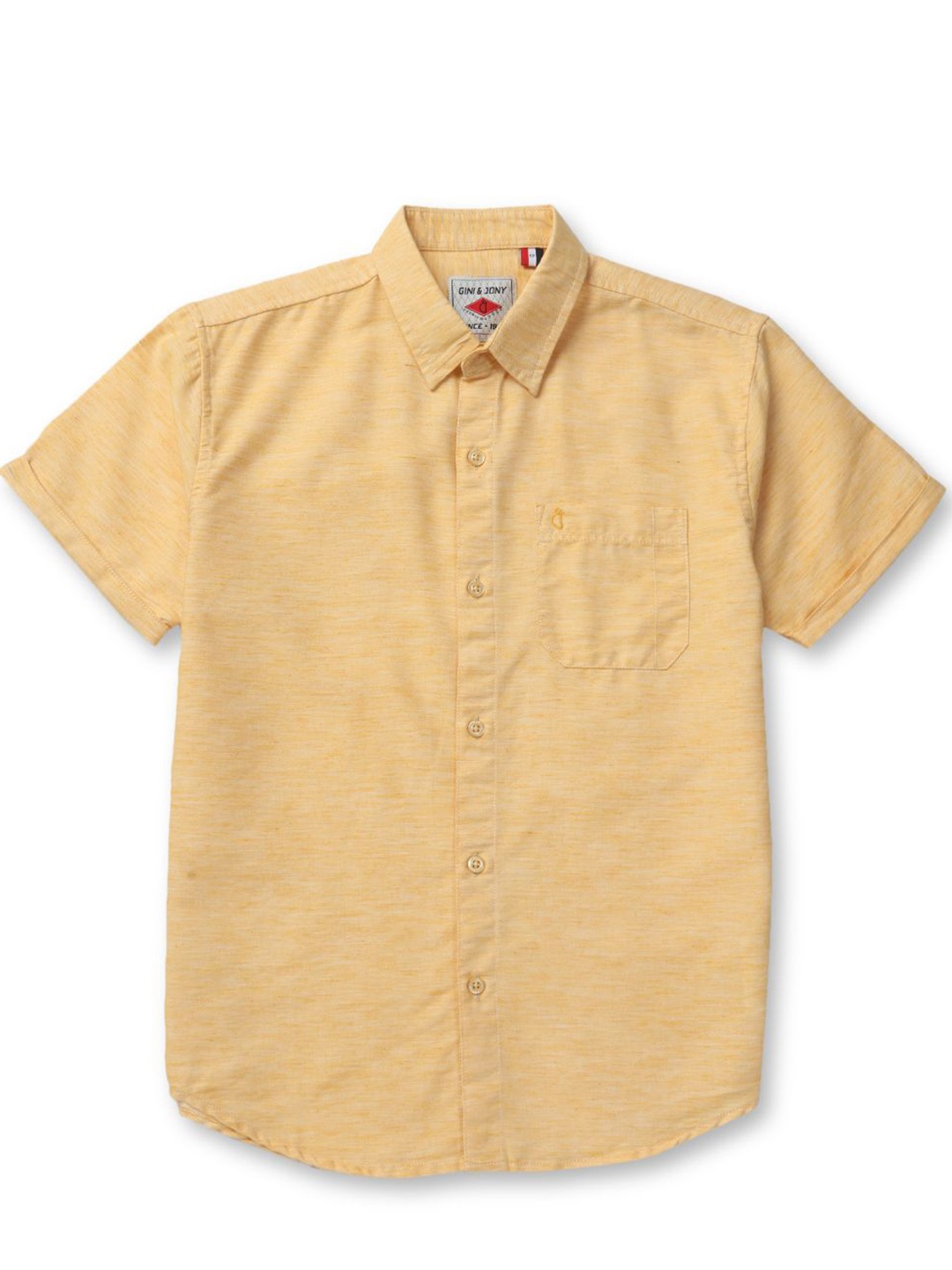 

Gini and Jony Boys Standard Opaque Casual Shirt, Yellow