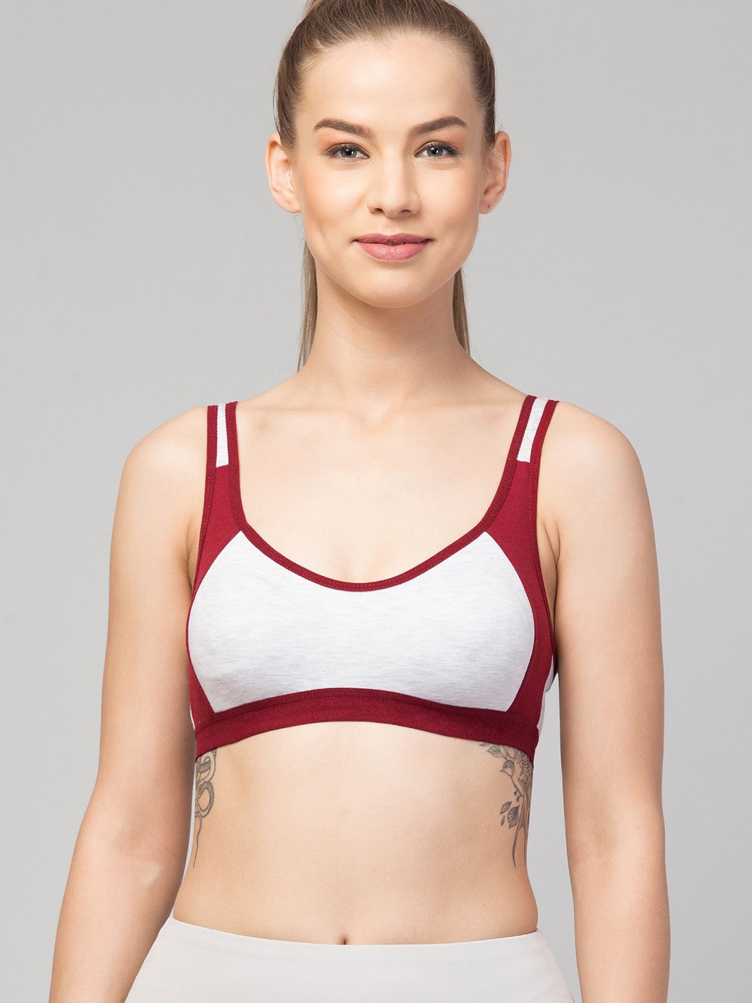 

CKARFE Women Workout Seamless Full Coverage Bra, Maroon