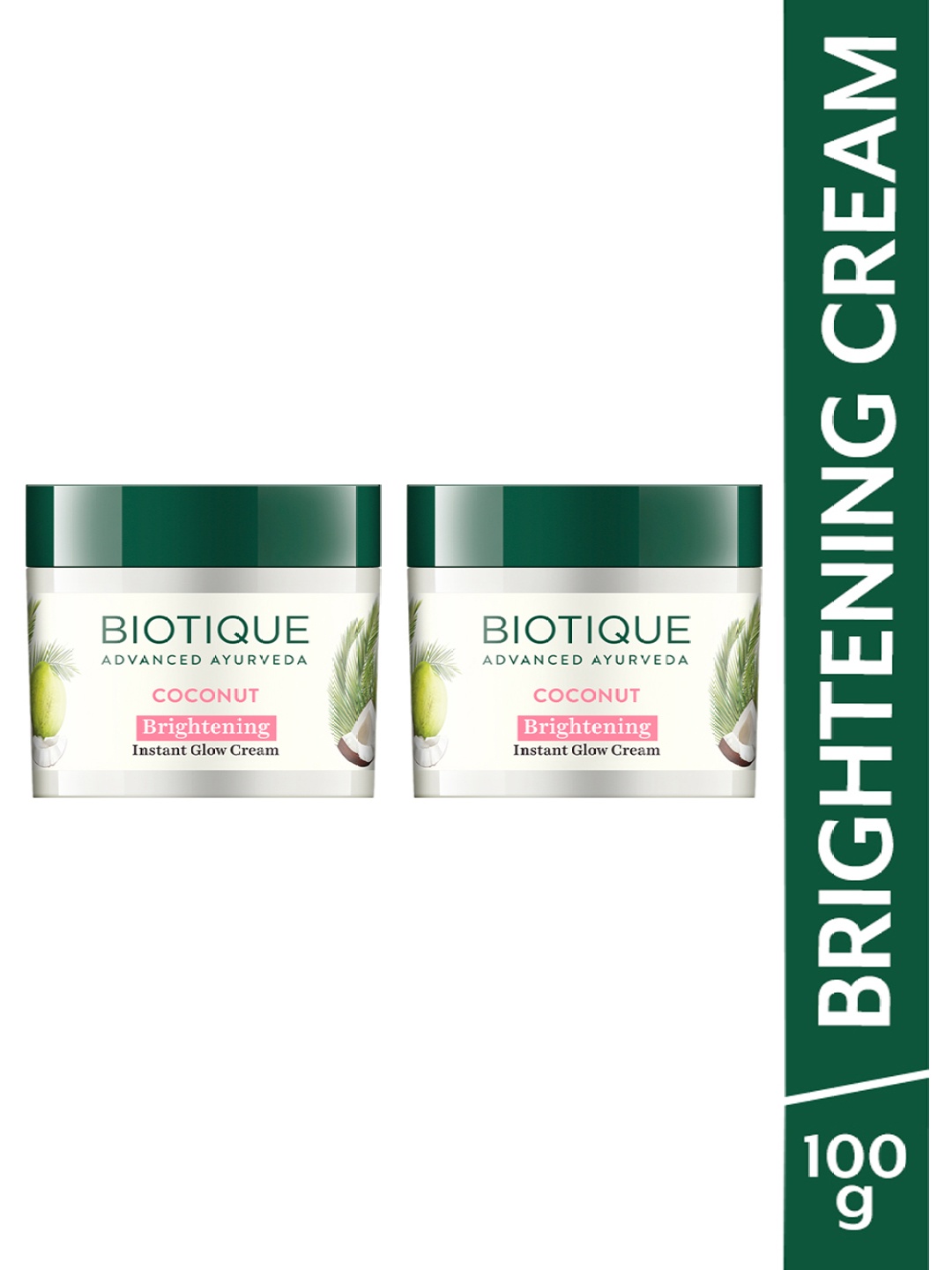 

Biotique Set of 2 Coconut Brightening Instant Glow Cream - 50g each, White