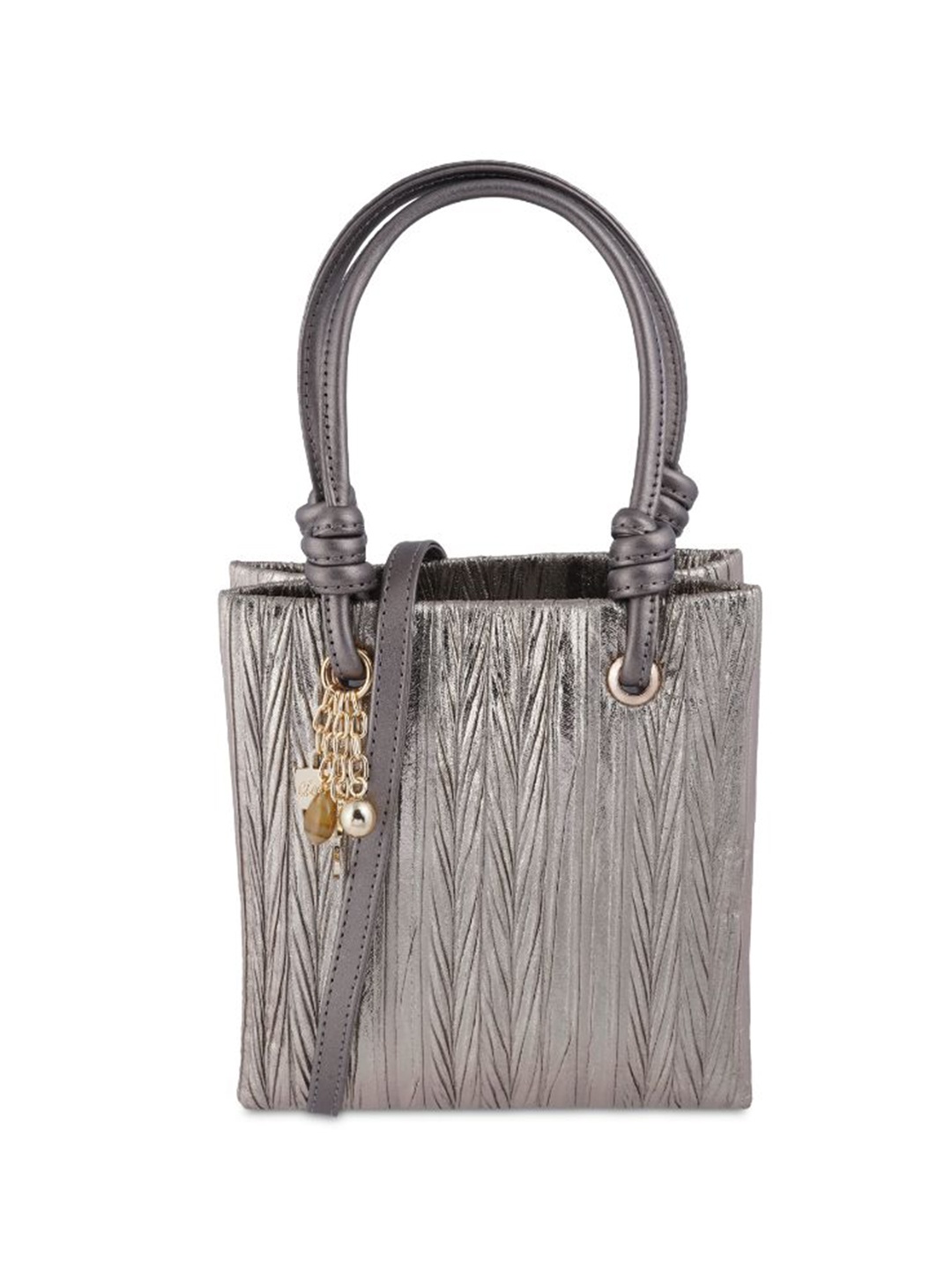 

Cheemo Embellished Structured Sling Bag, Grey