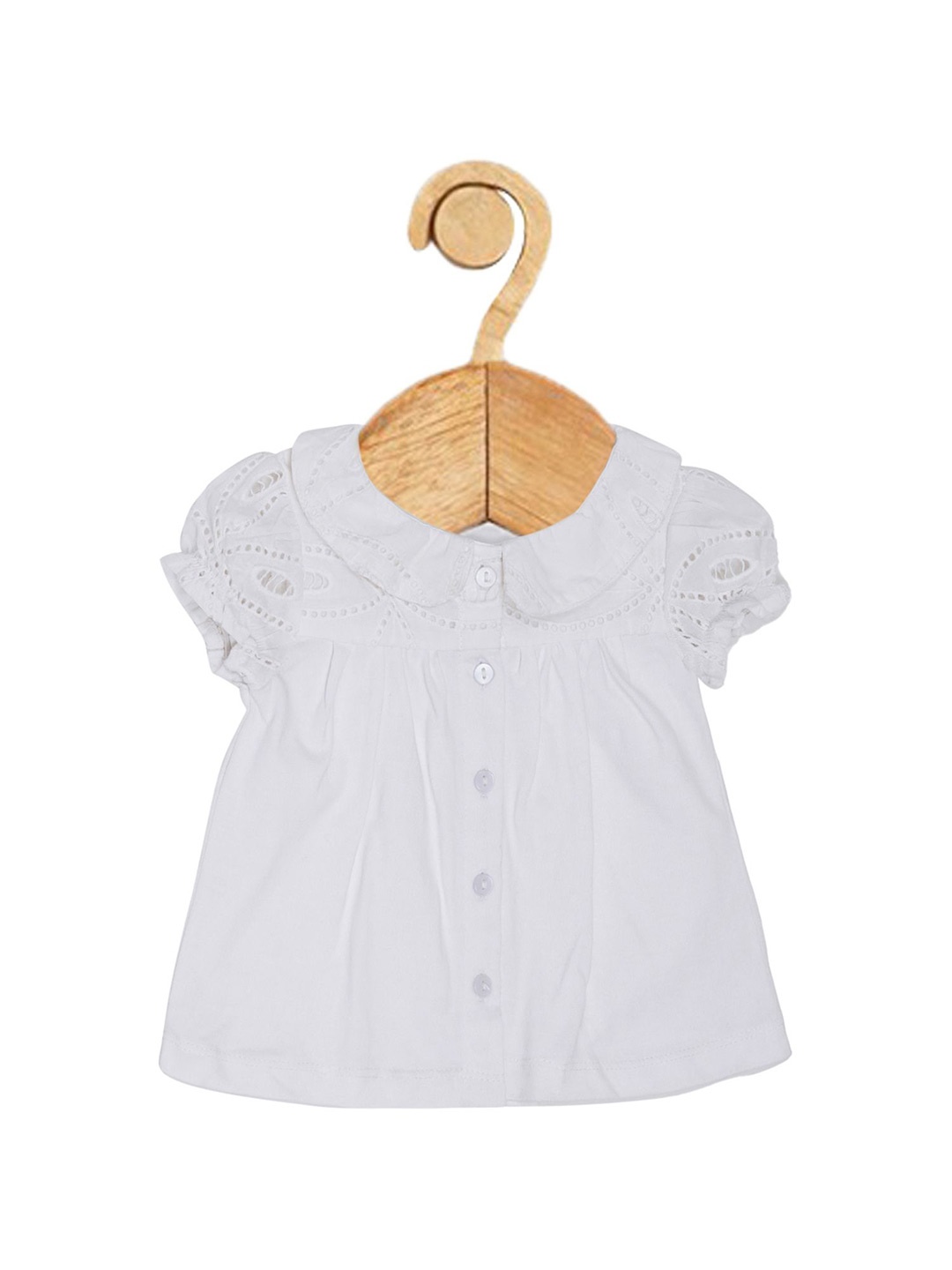 

Creative Kids Girl Embroidered Gathered Fit & Flare Cotton Mini Dress, White