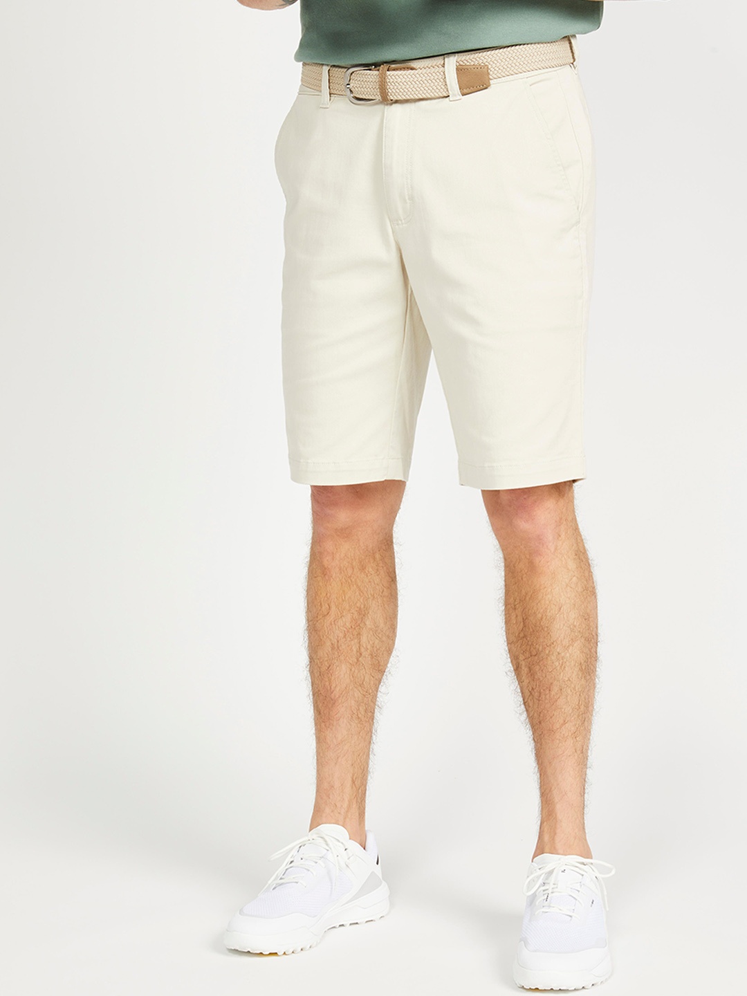 

Inesis By Decathlon Men Regular Fit Mid-Rise Sports Shorts, White