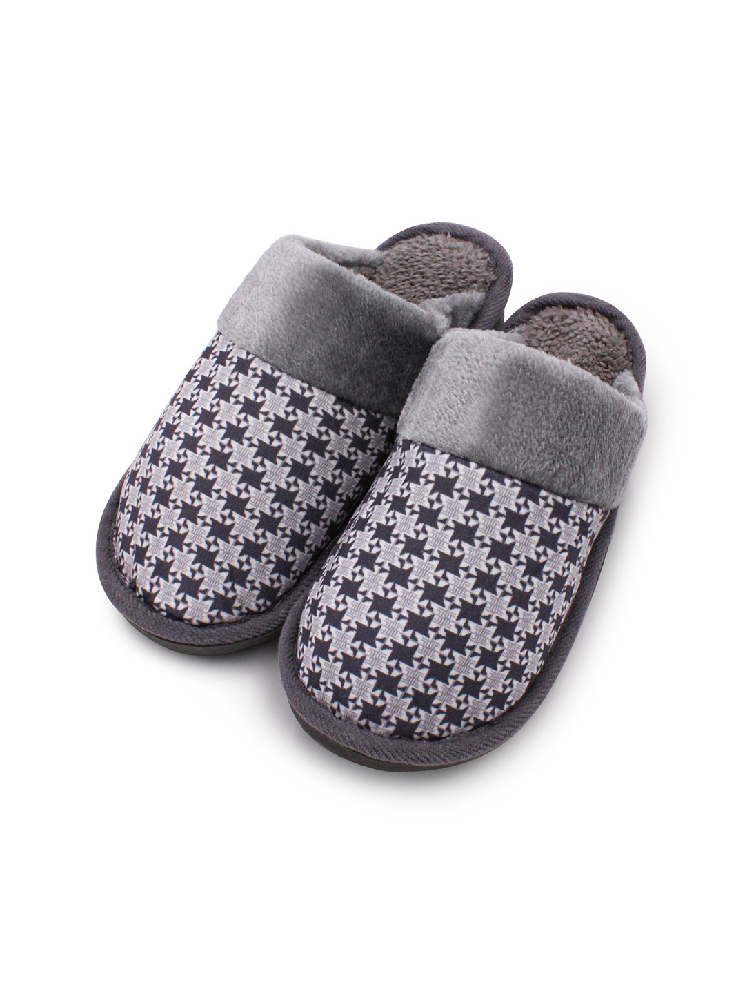 

JENNA Men Printed Room Slippers, Grey