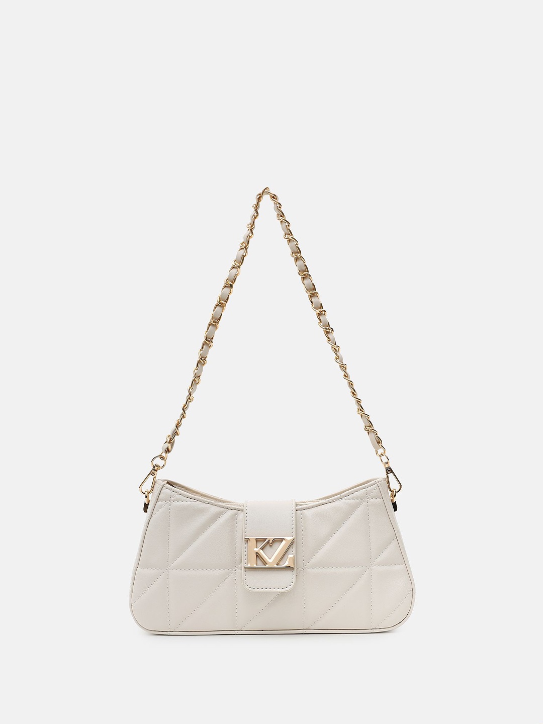 

Kazo Oversized Bucket Shoulder Bag with Quilted, Off white