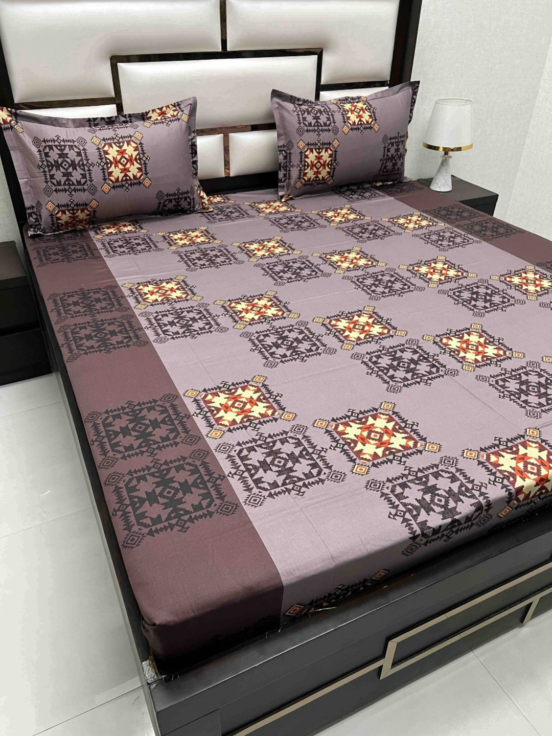 

Pure Decor Passion Fur Brown Printed 220 TC Pure Cotton Queen Bedsheet Set 2.26 m x 2.54m