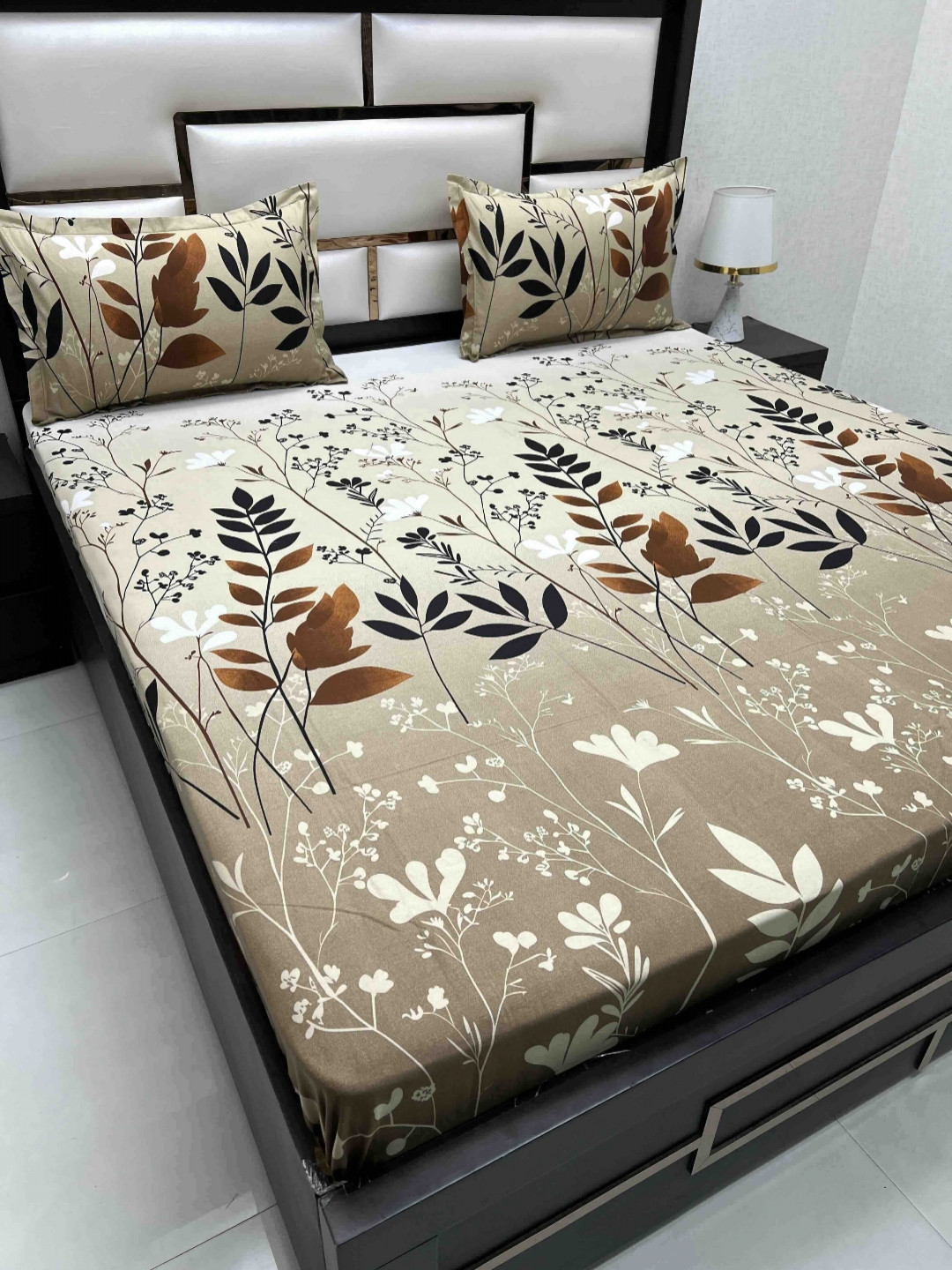

Pure Decor Passion Fur Brown Printed 250 TC Pure Cotton Queen Bedsheet Set 2.26 m x 2.57 m
