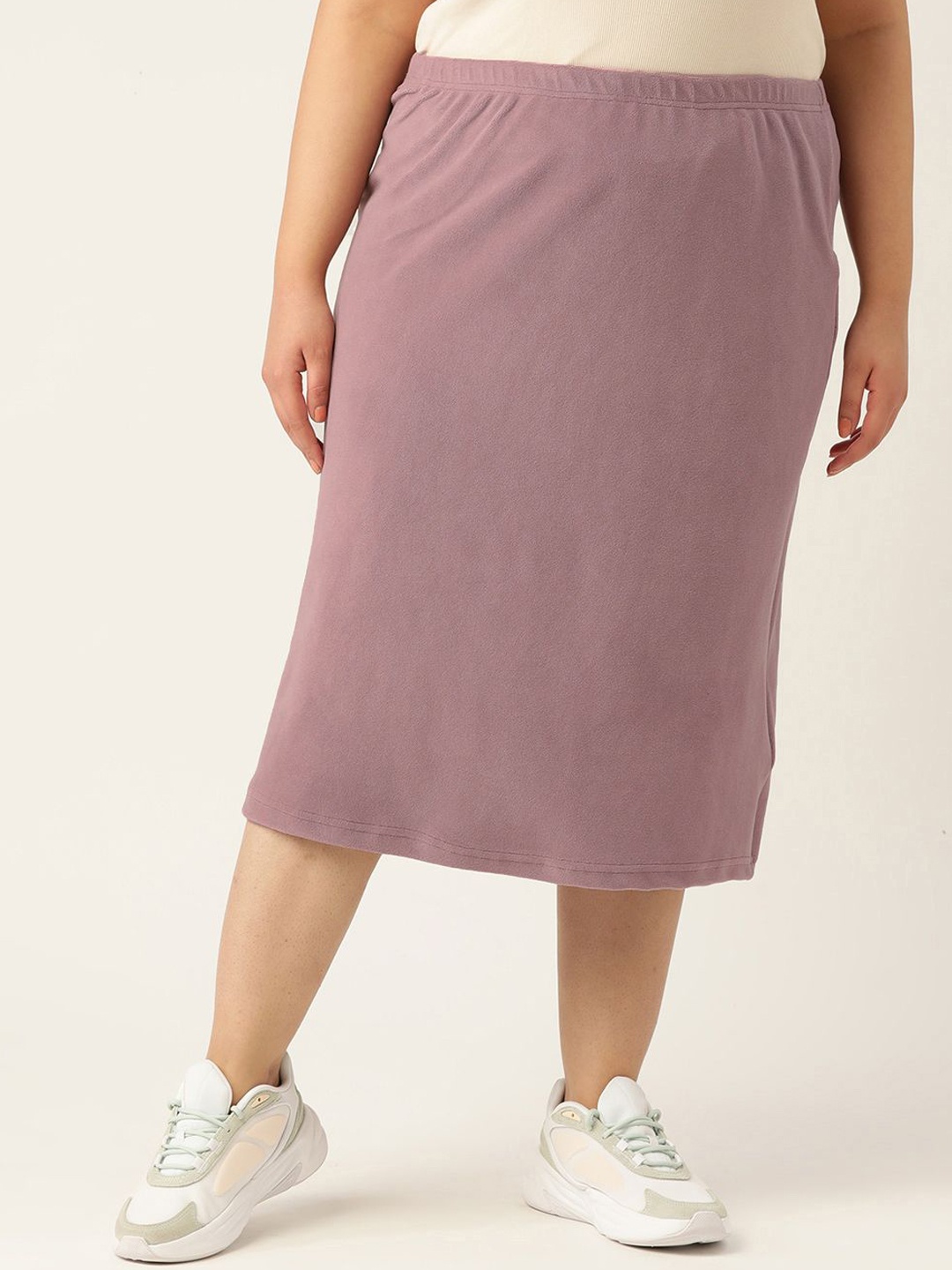 

theRebelinme Women Straight Midi Skirt, Lavender