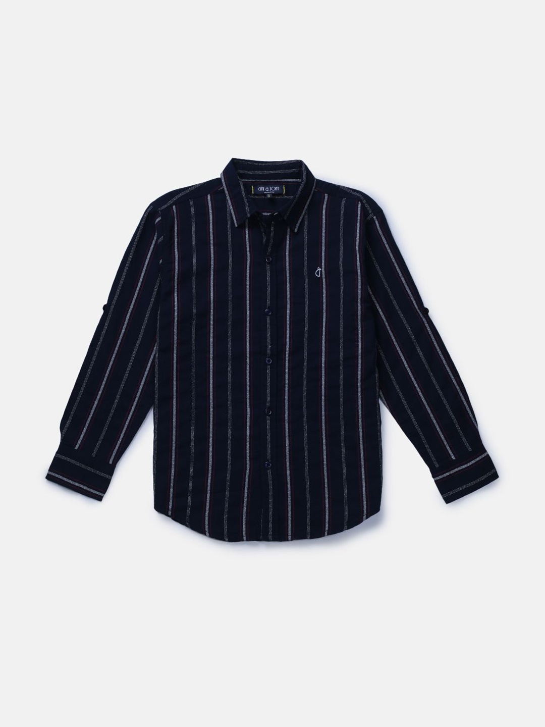 

Gini and Jony Boys Standard Opaque Striped Casual Shirt, Navy blue