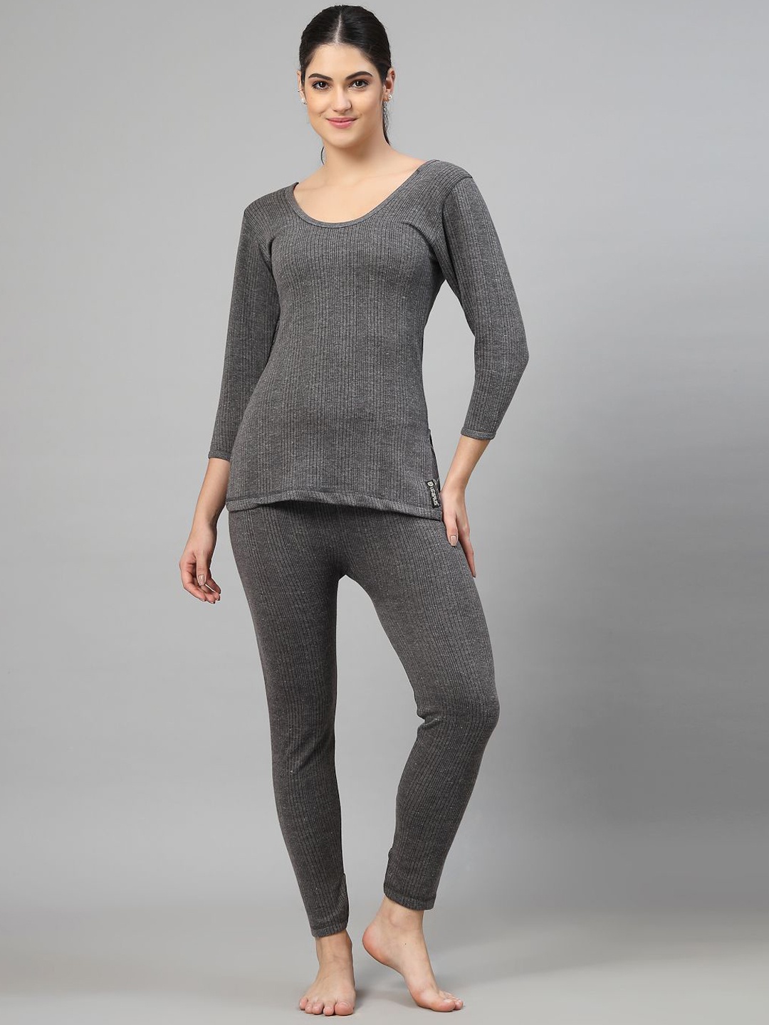 

UZARUS Women Cotton Thermal Set, Grey