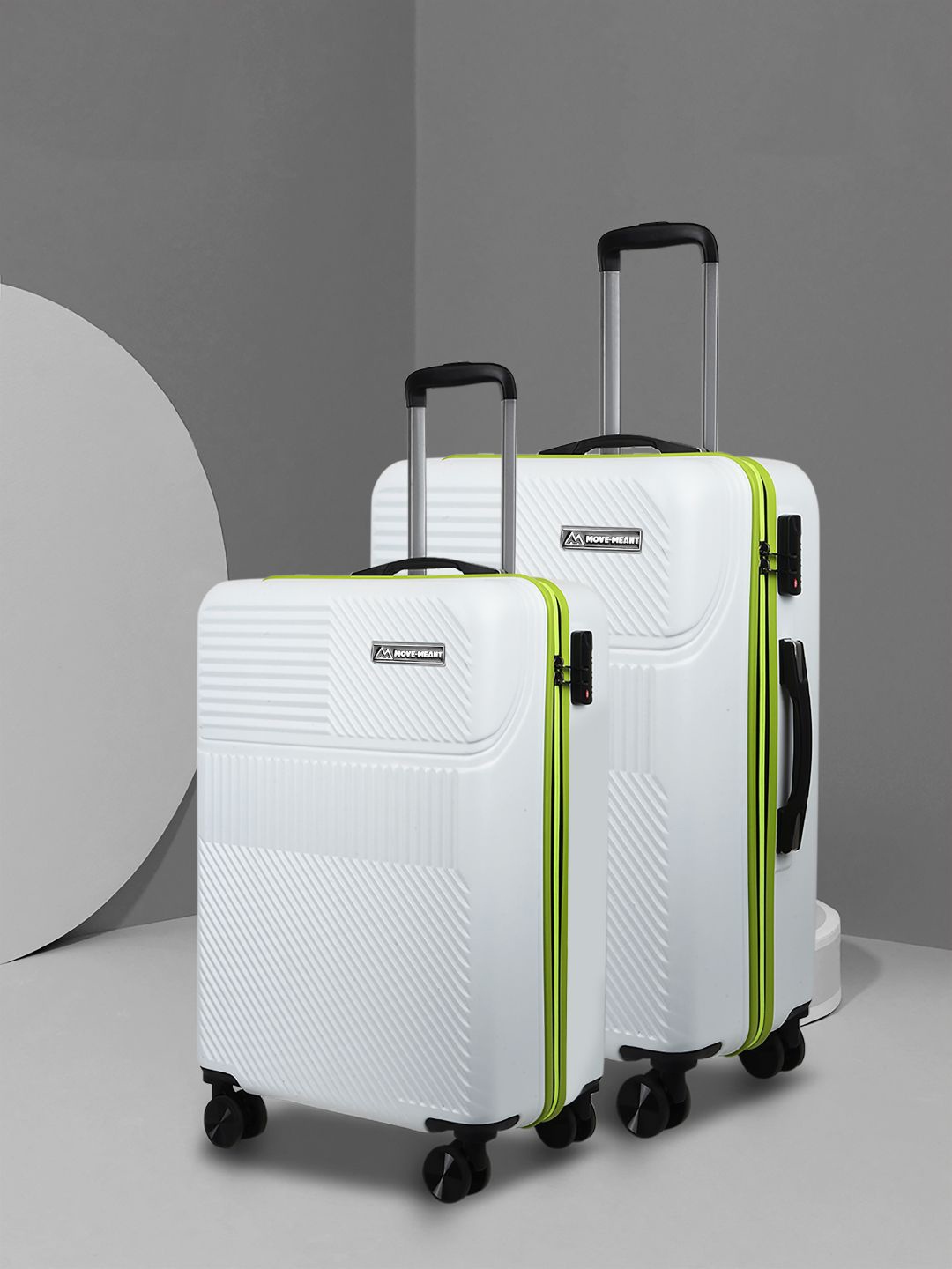 

MOVE-MEANT Set Of 2 Hard-Sided Trolley Bags, Off white