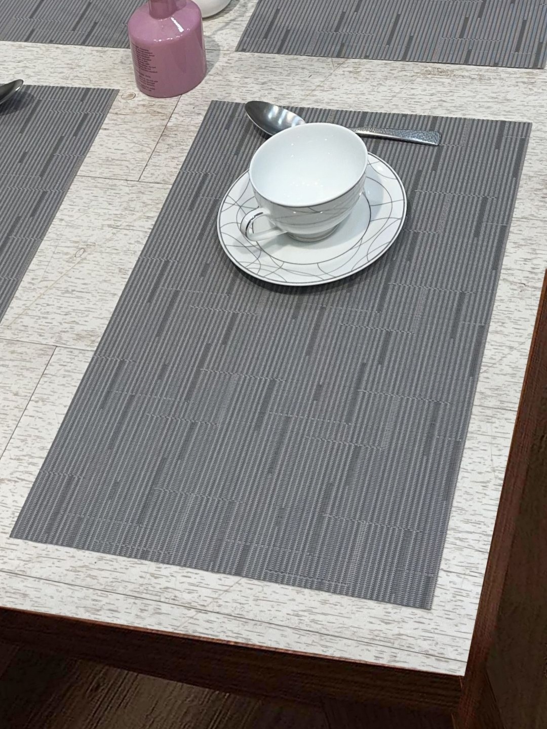 

BIANCA Alpine 6Pcs Grey Striped Table Placemats