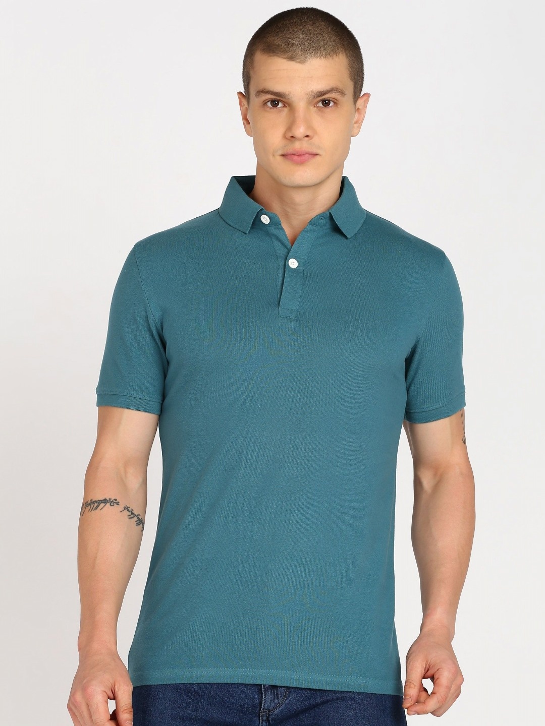 

Provogue Men Polo Collar Slim Fit T-shirt, Blue