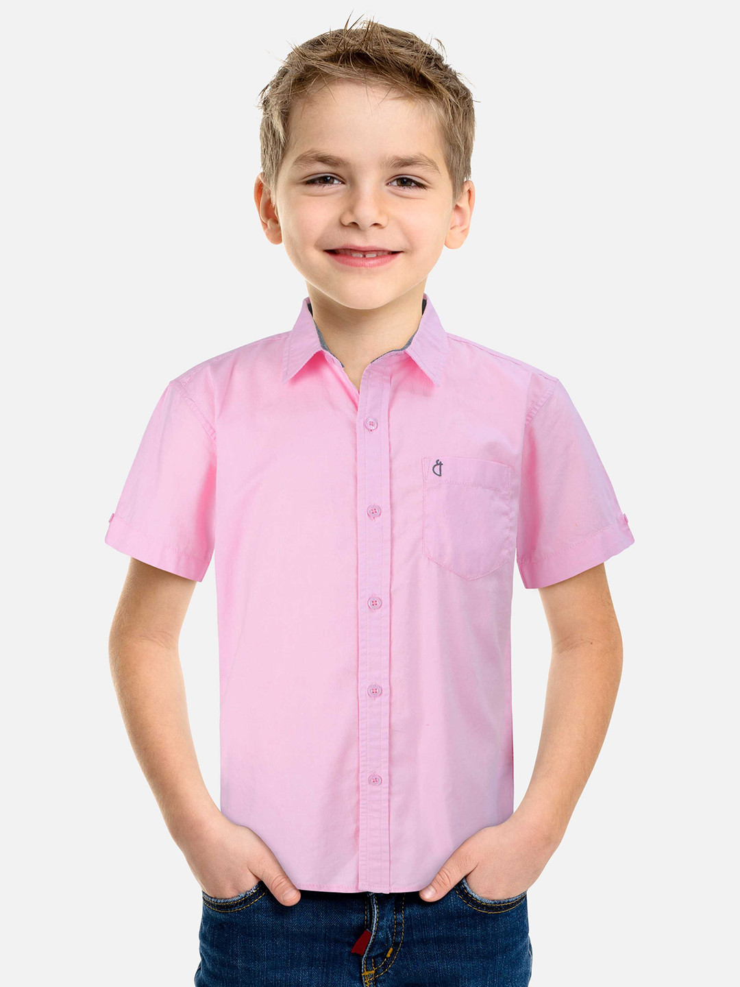 

Gini and Jony Boys Standard Opaque Casual Shirt, Pink
