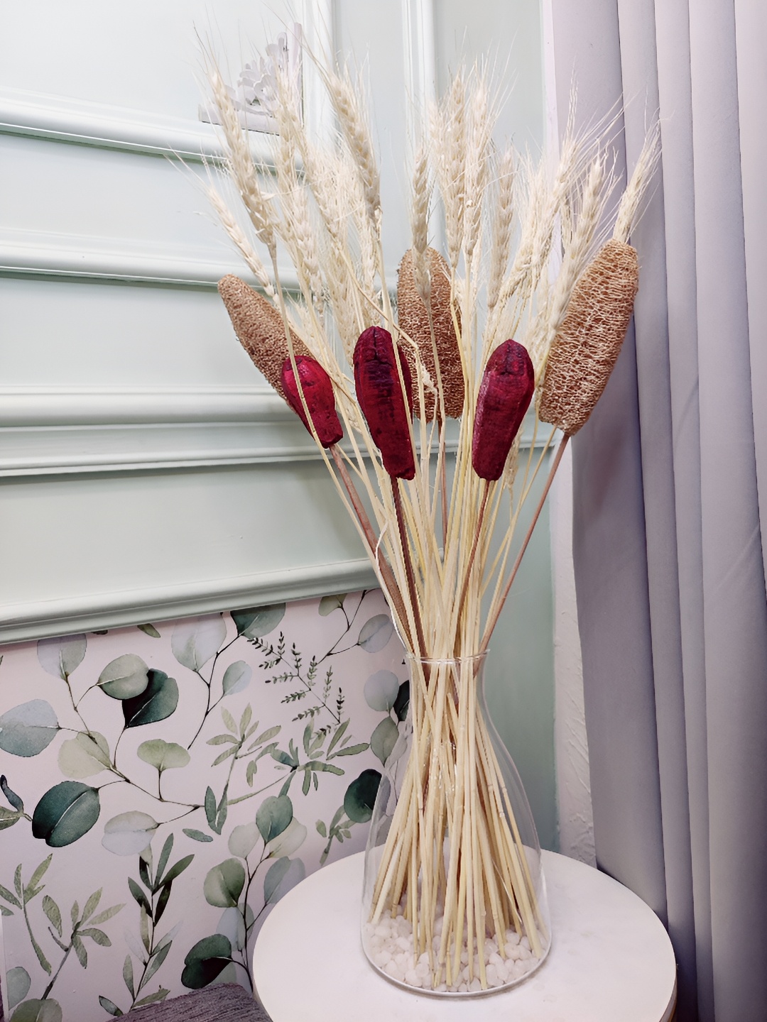 

Myntra Elegant Homes White 1 Bunch Begonia Asparagus Artificial Flower