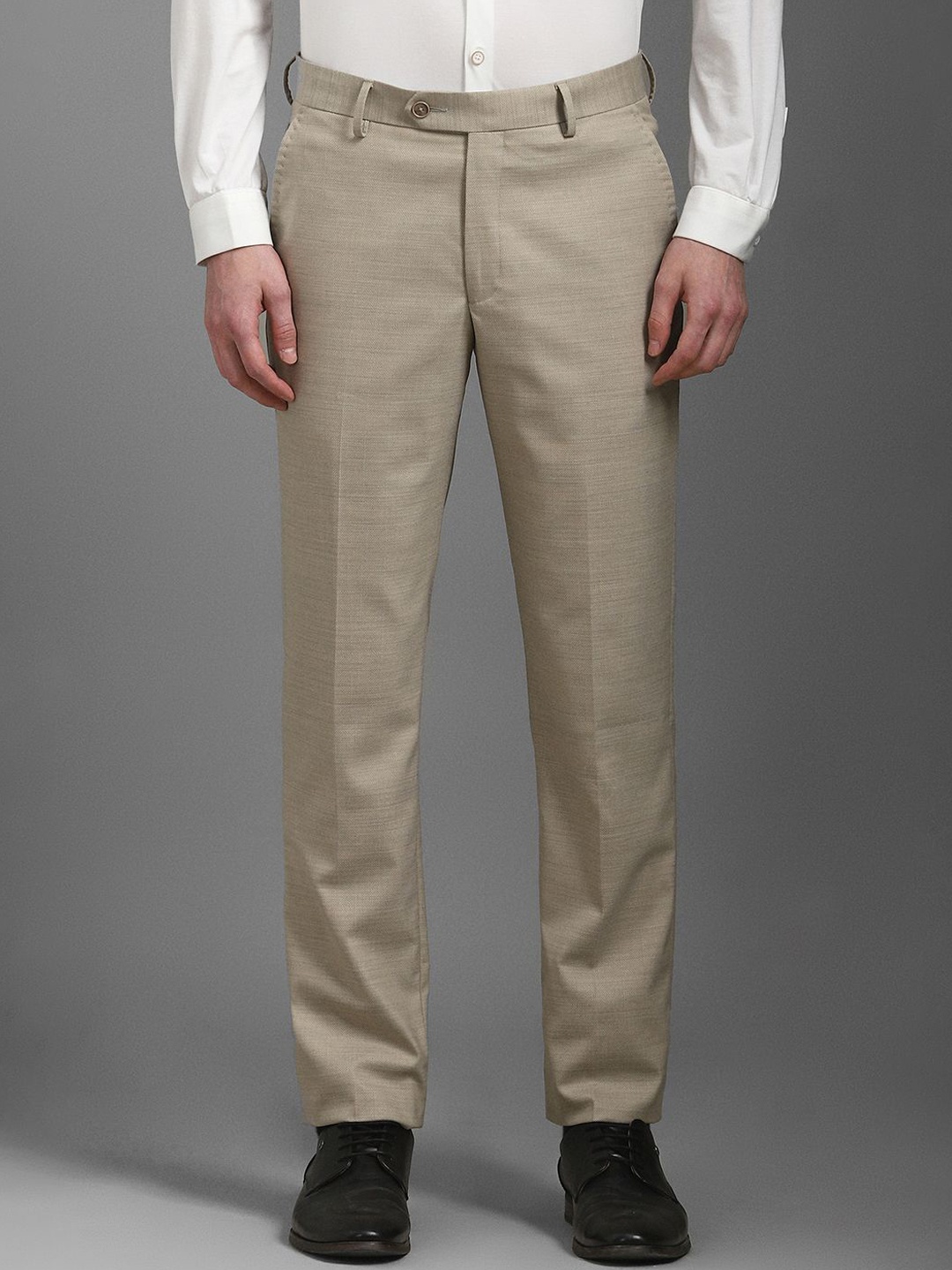 

Louis Philippe Men Mid-Rise Slim Fit Formal Trousers, Khaki