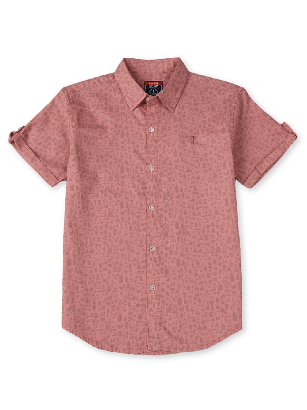 

Palm Tree Boys Standard Opaque Printed Casual Shirt, Pink