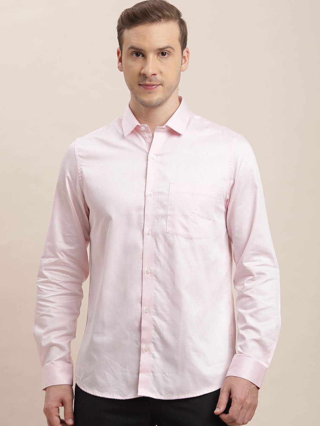 

Turtle Men Classic Slim Fit Opaque Formal Shirt, Pink