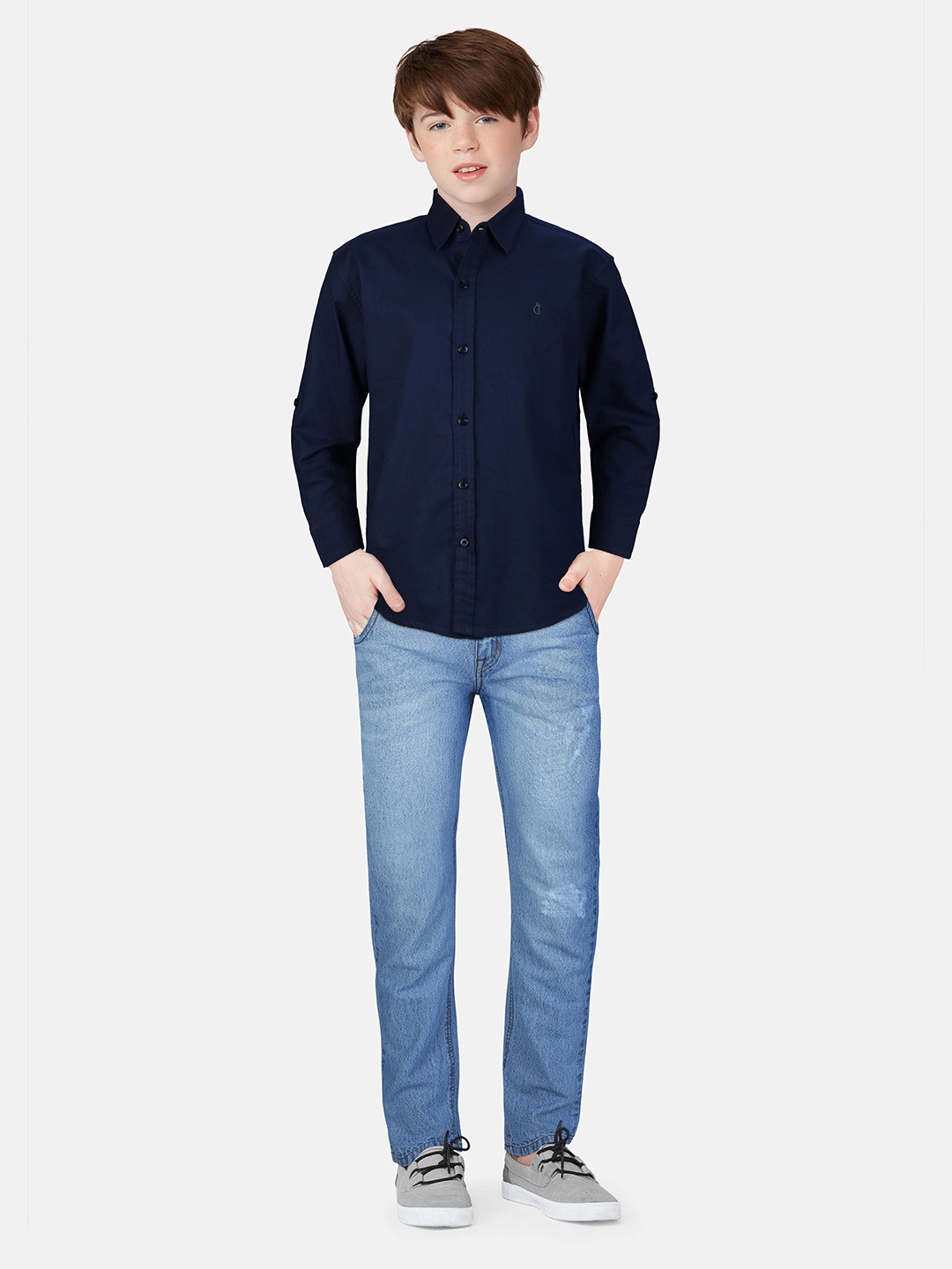 

Gini and Jony Boys Standard Opaque Casual Shirt, Navy blue