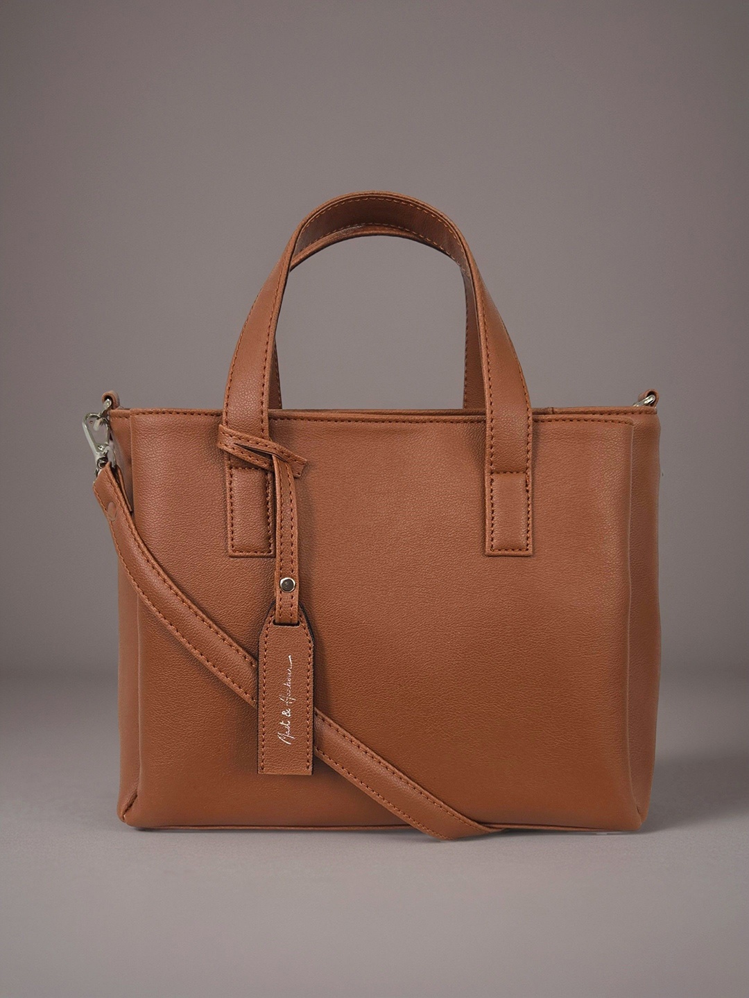 

Mast & Harbour PU Structured Shoulder Bag with Tasselled, Tan