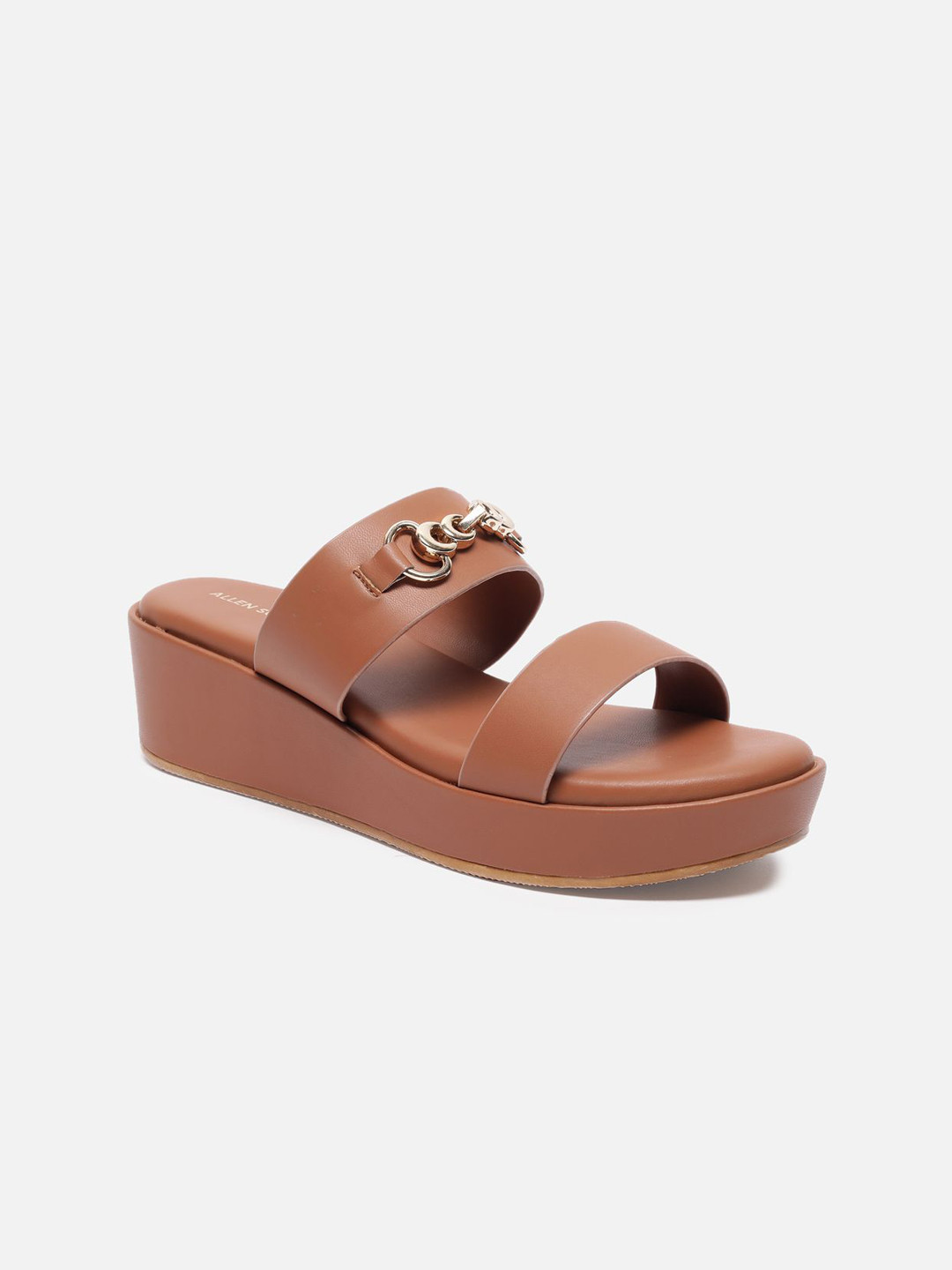 

Allen Solly Woman Open Toe Comfort Heel Sandals, Brown