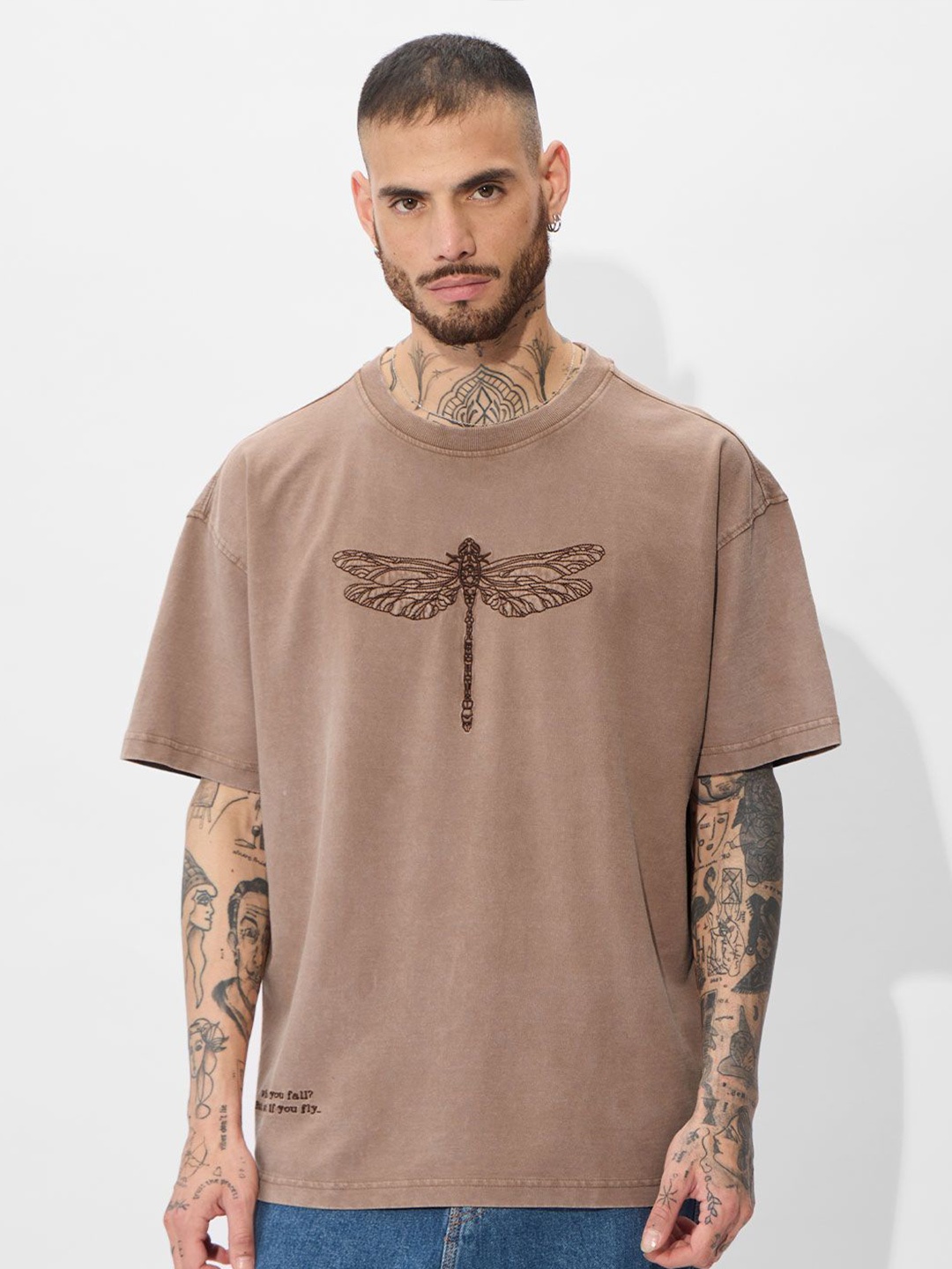 

The Souled Store Men Typography Printed T-shirt, Brown