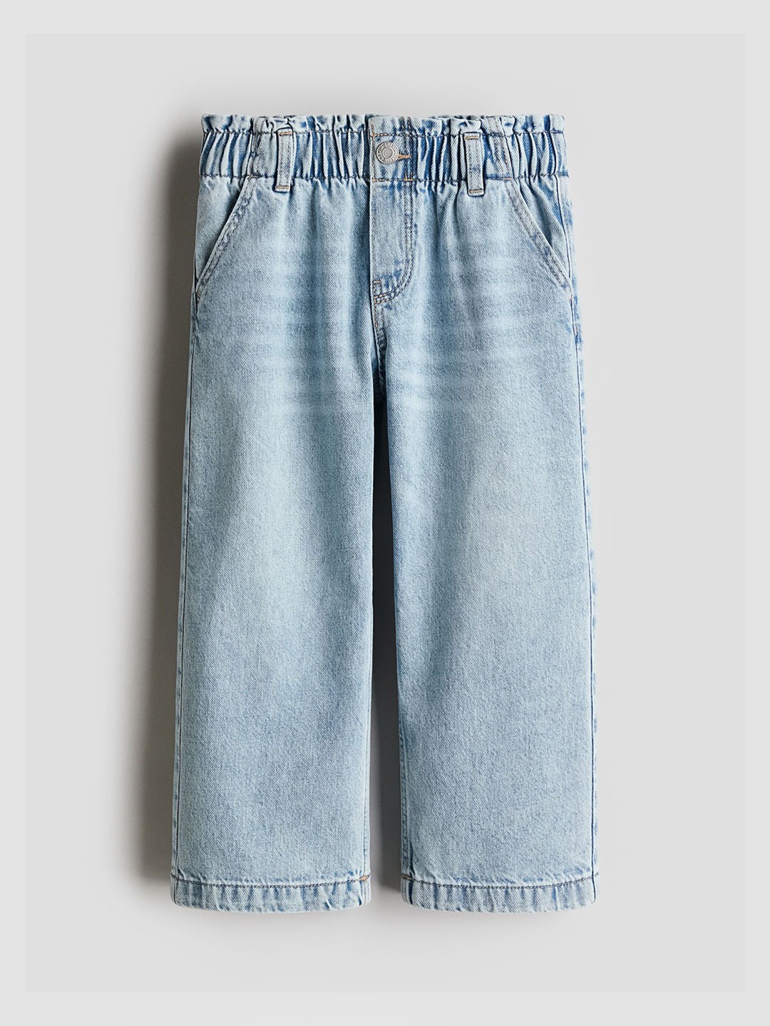 

H&M Girls Wide Leg Paper Bag Jean, Blue