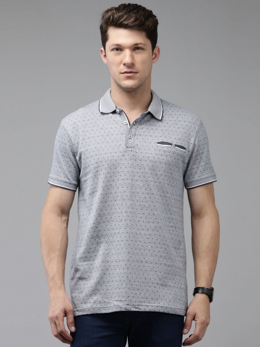 

Provogue Men Polo Collar Pockets Slim Fit T-shirt, Multi
