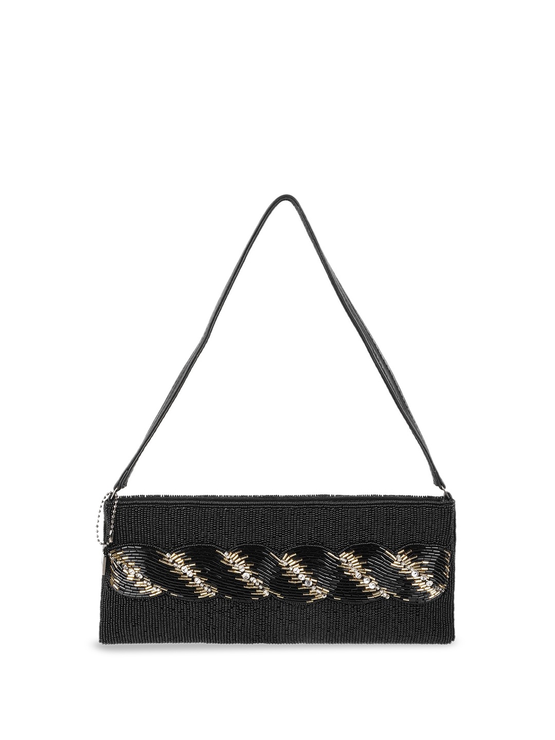 

Cheemo Geometric Embellished Swagger Sling Bag, Black