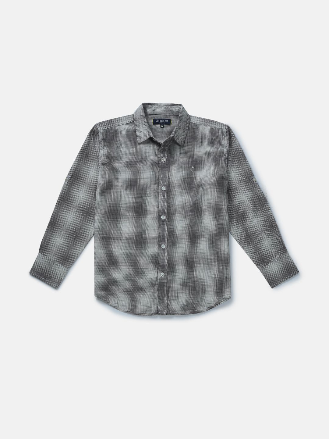 

Gini and Jony Boys Standard Opaque Checked Casual Shirt, Grey