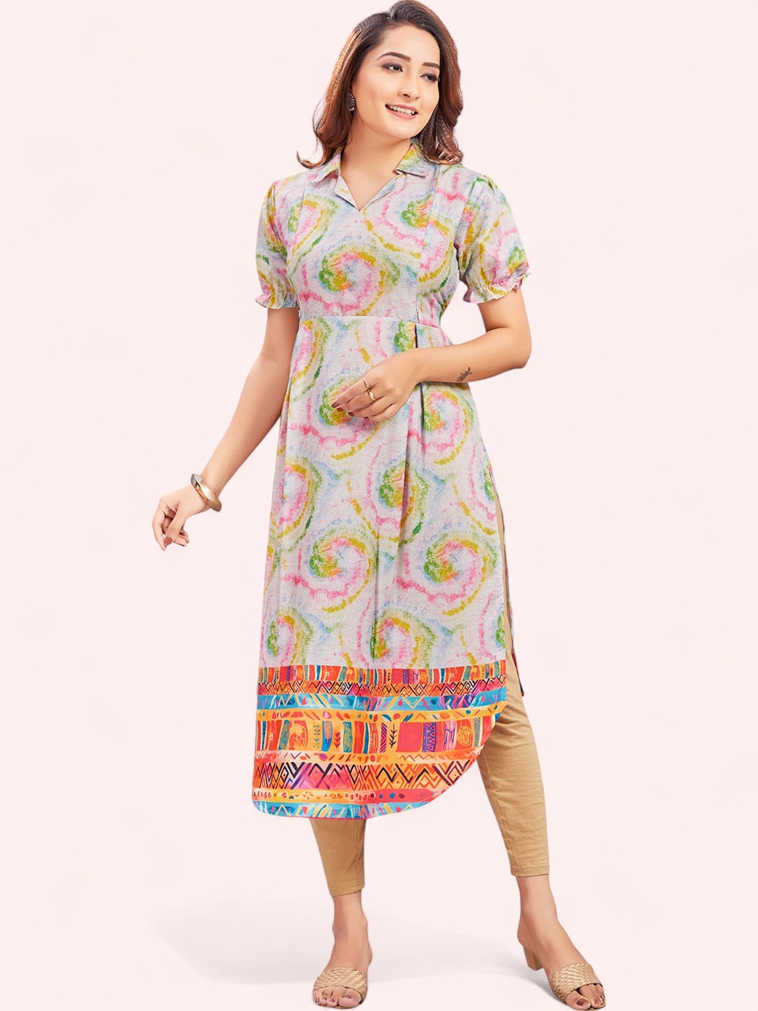 

RITIJYA Women Floral Printed Floral Maternity Kurta, Off white