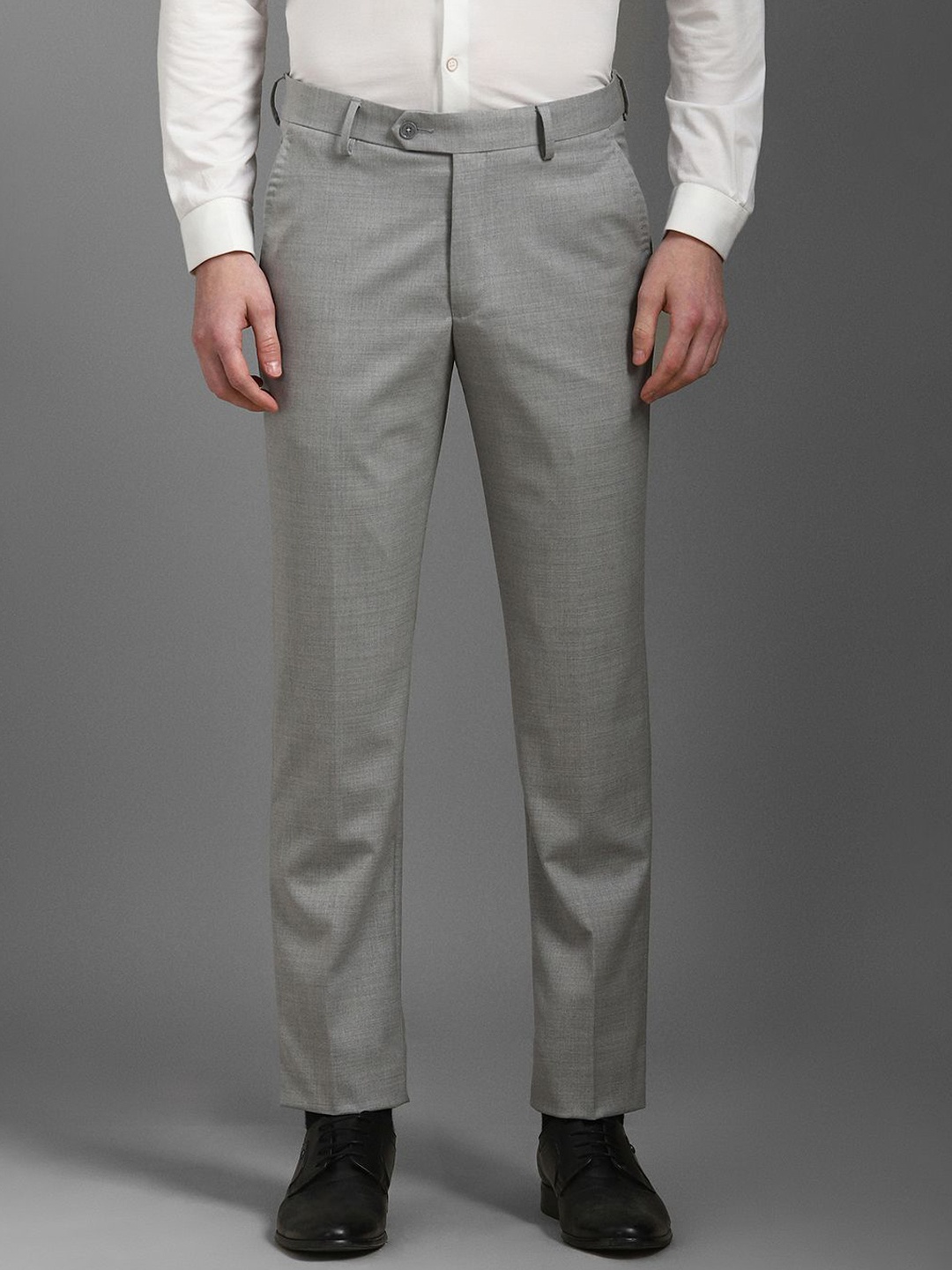 

Louis Philippe Men Mid-Rise Slim Fit Formal Trousers, Grey
