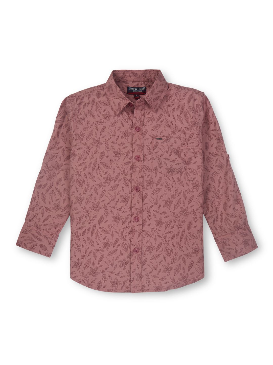 

Gini and Jony Boys Standard Floral Opaque Printed Casual Shirt, Pink